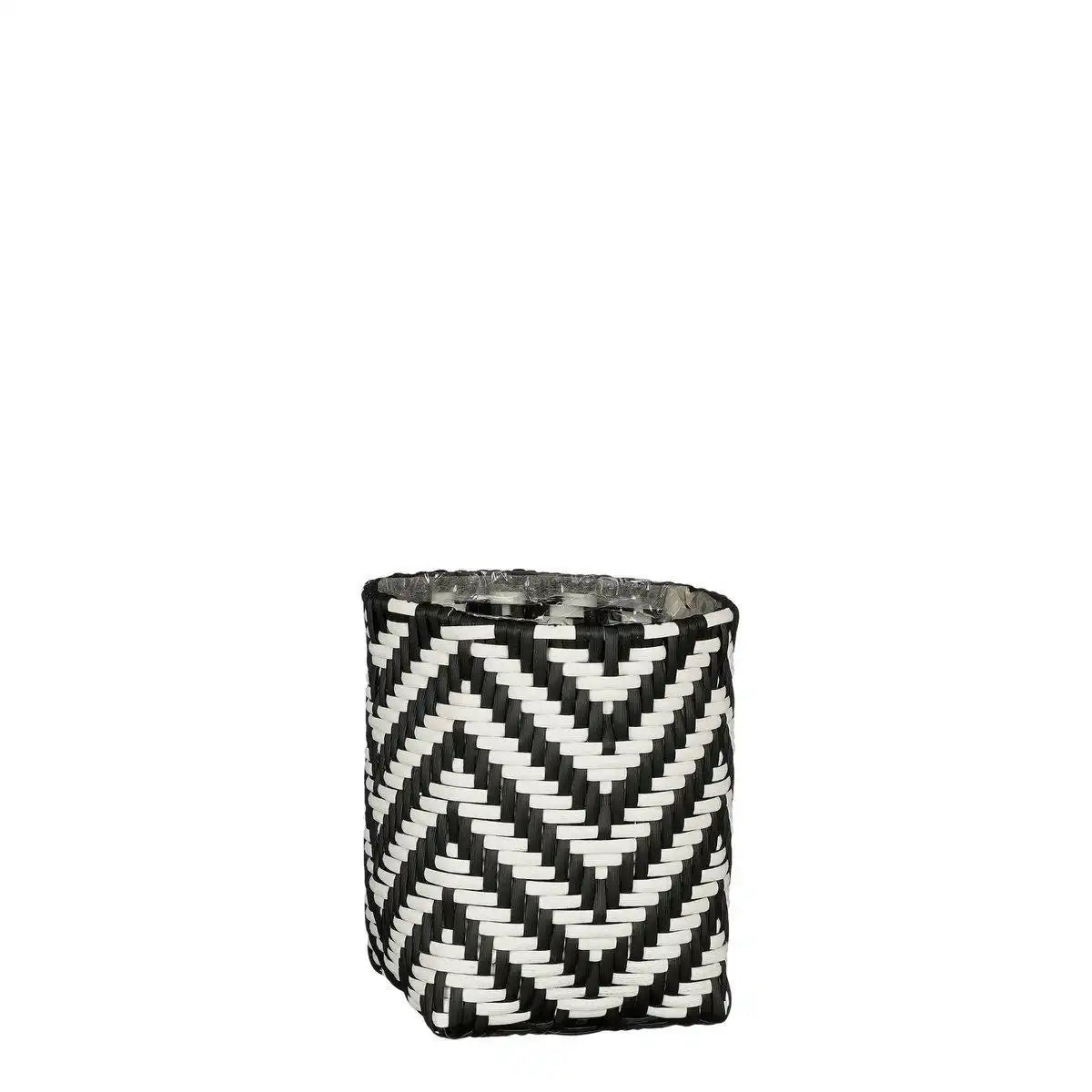 Merlijn Outdoor-Pflanzkorb – 3er-Set – H26 x Ø24 cm – recycelter Kunststoff – Schwarz, Weiß - HomeDesign Knaus