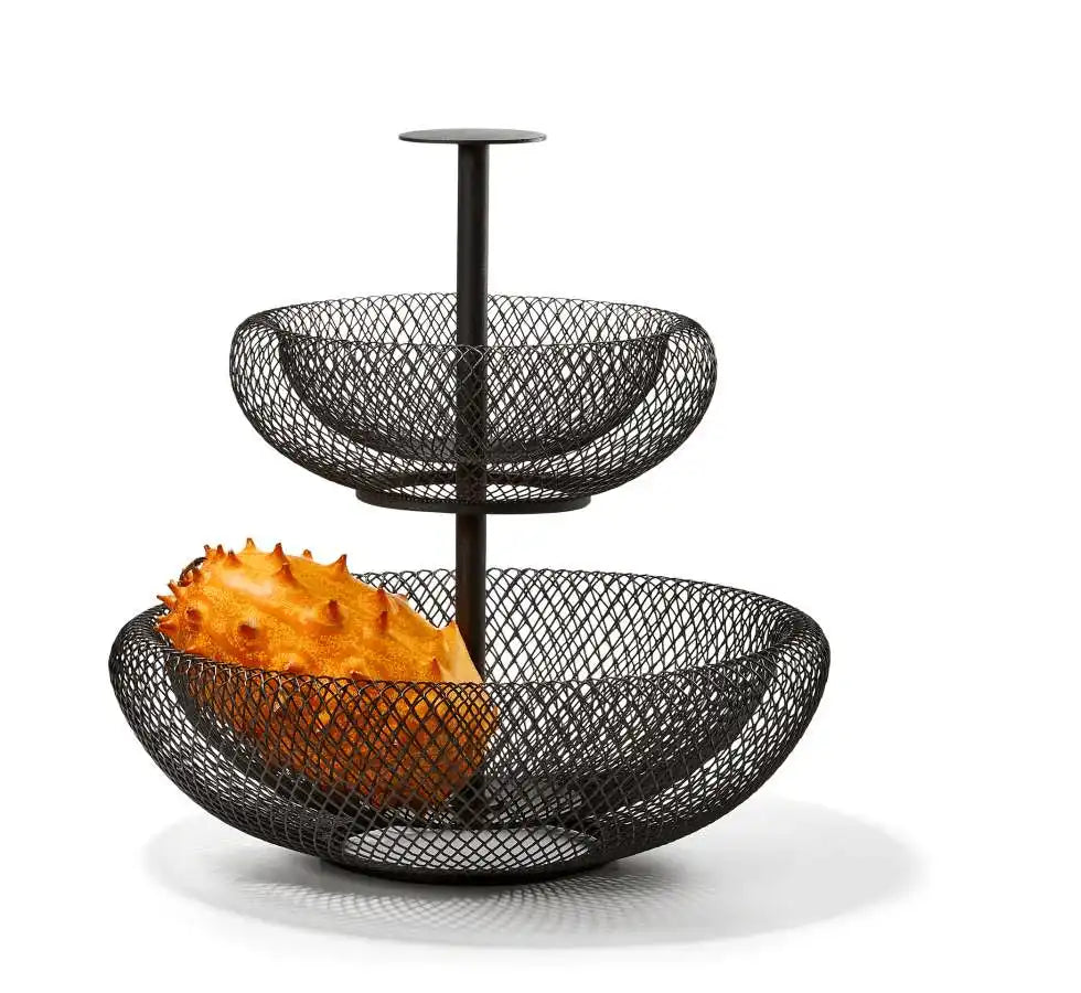 Mesh Etagere Stahl pulverbeschichtet Obstschale Dekoration - HomeDesign Knaus
