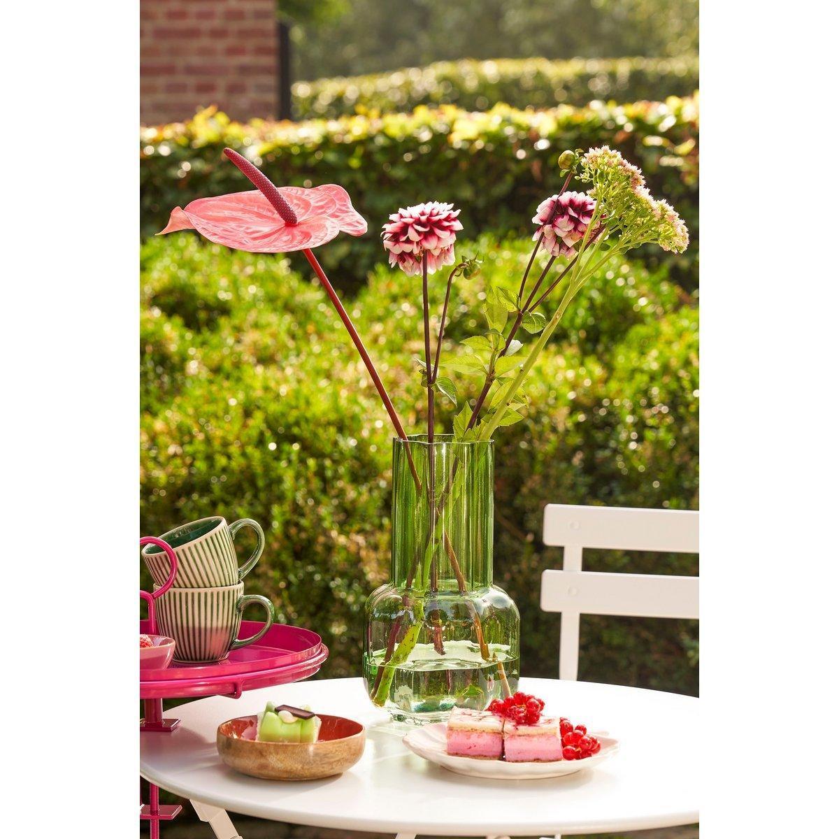 Missouri Vase – H25 x Ø14,5 cm – Glas – Grün - HomeDesign Knaus