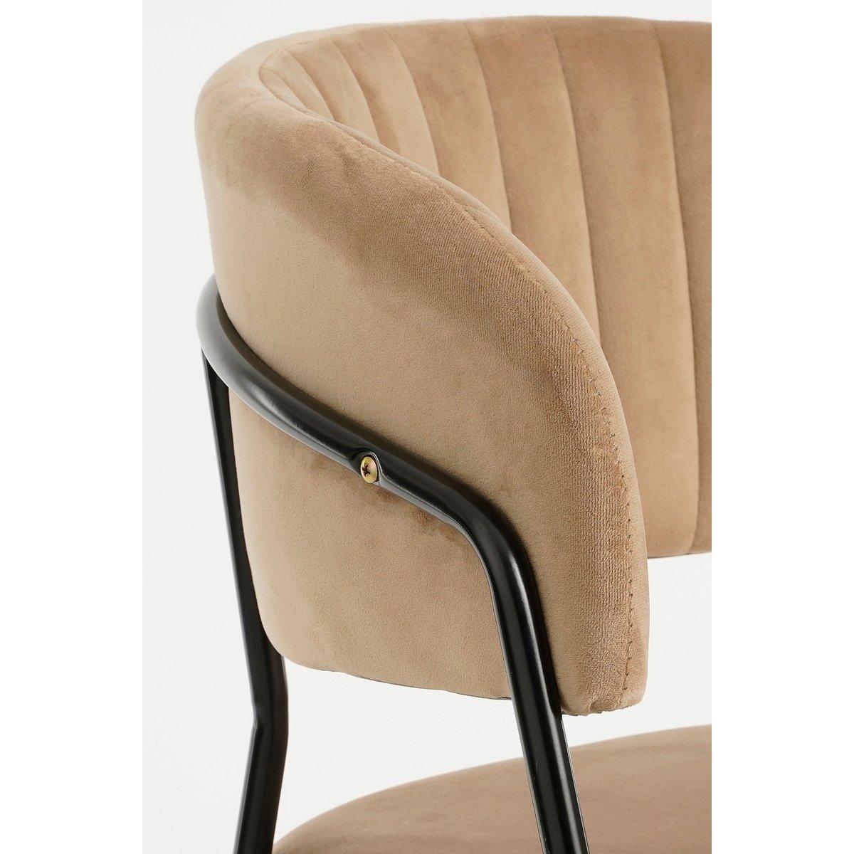 Moony Esszimmerstuhl – Samt – Beige - HomeDesign Knaus