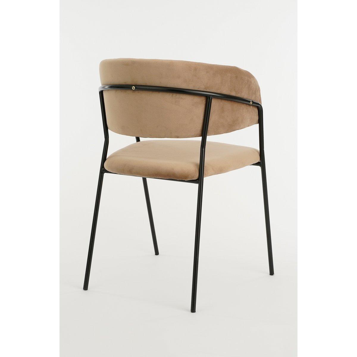 Moony Esszimmerstuhl – Samt – Beige - HomeDesign Knaus