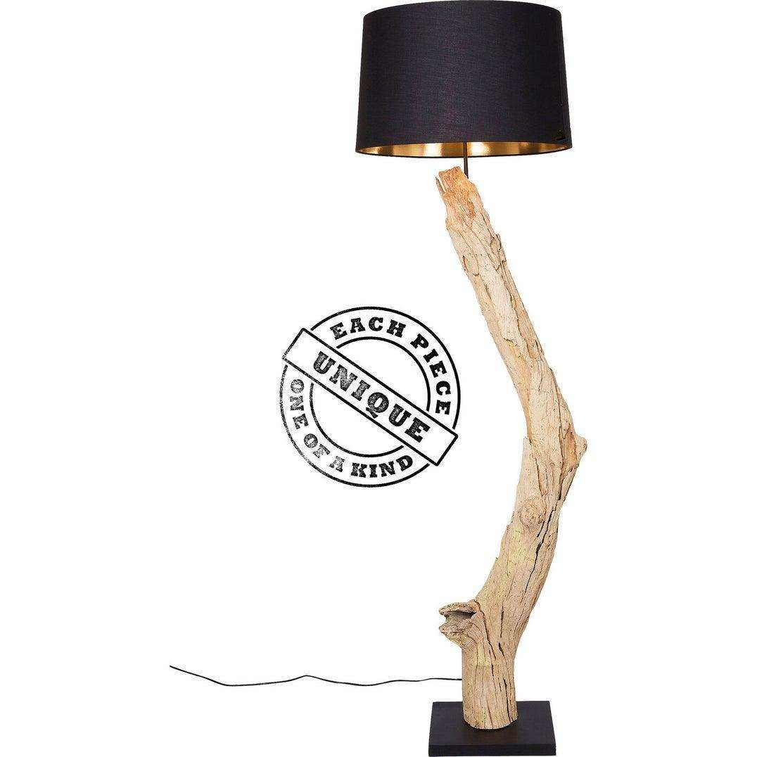 Nature Straight Stehleuchte recyceltes Holz Stehlampe Stahl Unikat - HomeDesign Knaus
