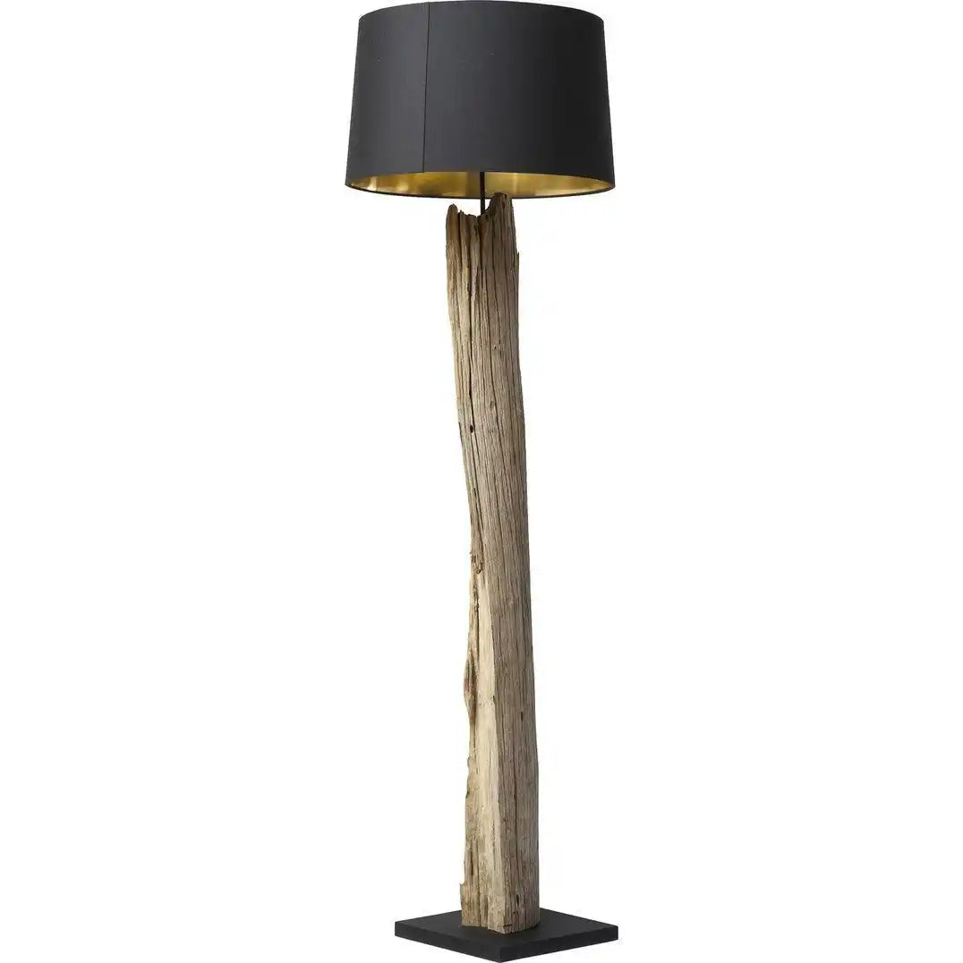 Nature Straight Stehleuchte recyceltes Holz Stehlampe Stahl Unikat - HomeDesign Knaus