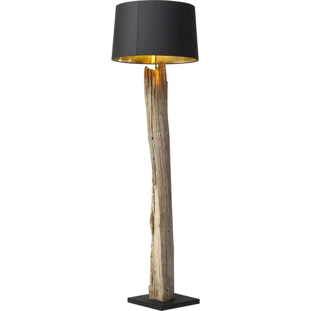 Nature Straight Stehleuchte recyceltes Holz Stehlampe Stahl Unikat - HomeDesign Knaus