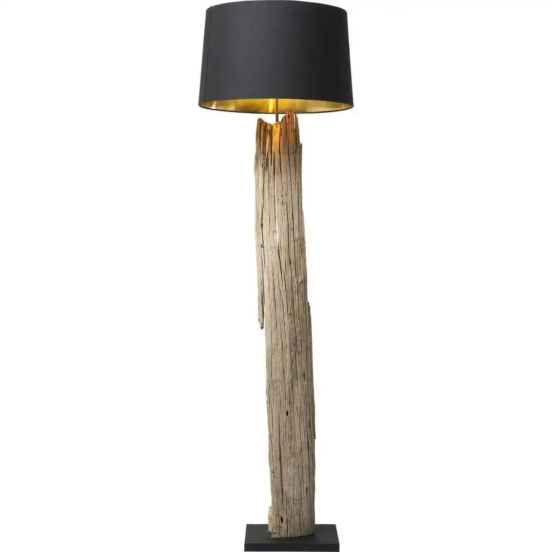 Nature Straight Stehleuchte recyceltes Holz Stehlampe Stahl Unikat - HomeDesign Knaus