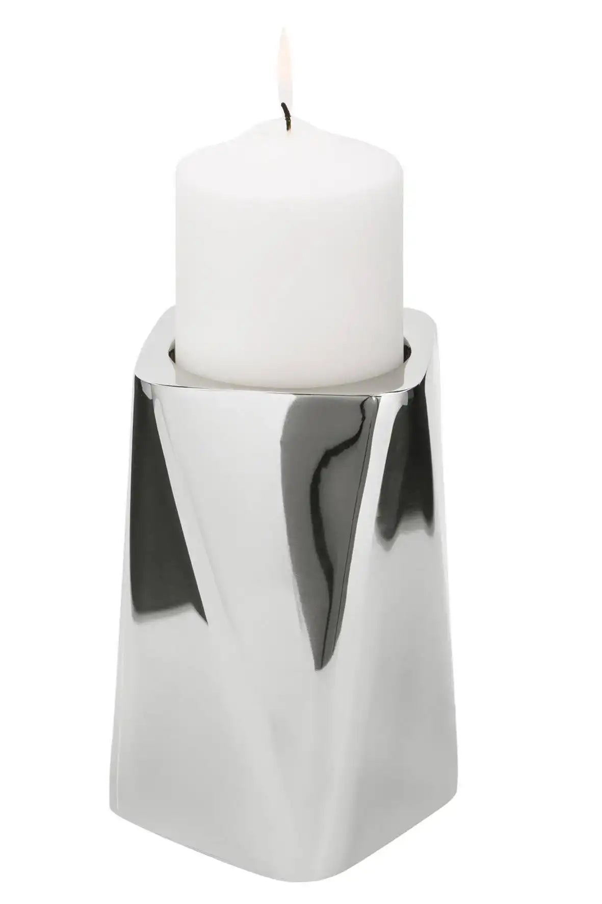 Navona Kerzenständer Stumpelkerzen Alu Chrom - HomeDesign Knaus
