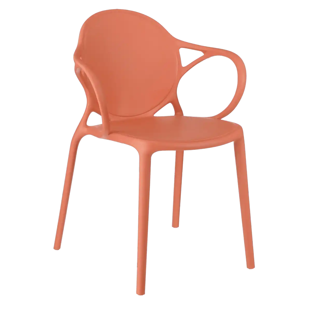 Nebraska Gartenstuhl – L56 x B56,5 x H80 cm – Polypropylen – Lachsfarben - HomeDesign Knaus