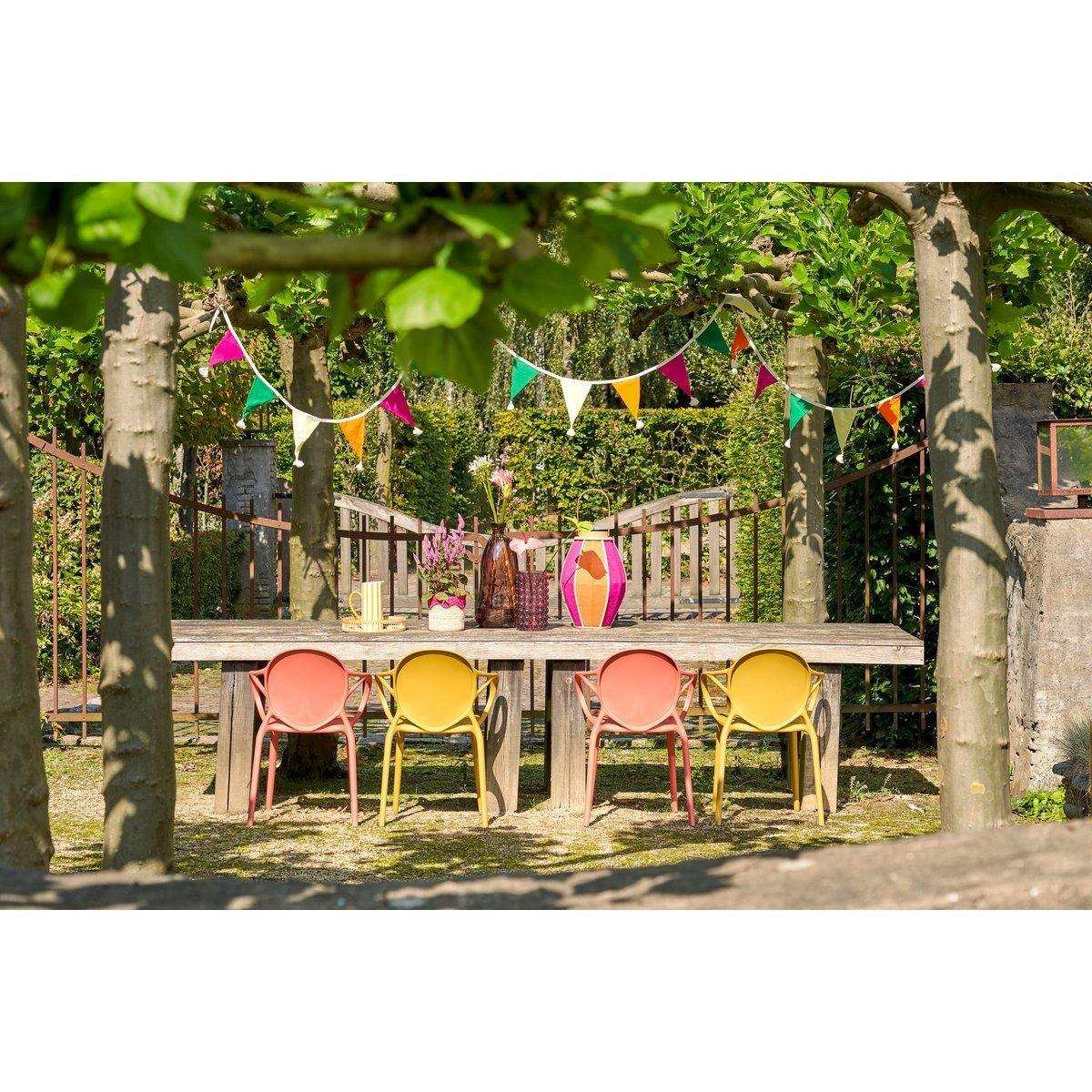 Nebraska Gartenstuhl – L56 x B56,5 x H80 cm – Polypropylen – Ocker - HomeDesign Knaus