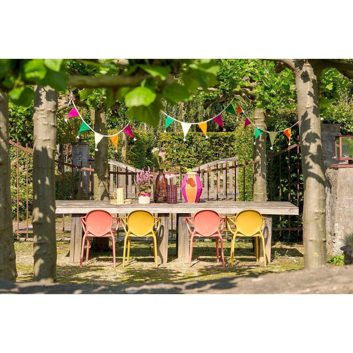 Nebraska Gartenstuhl – L56 x B56,5 x H80 cm – Polypropylen – Ocker - HomeDesign Knaus