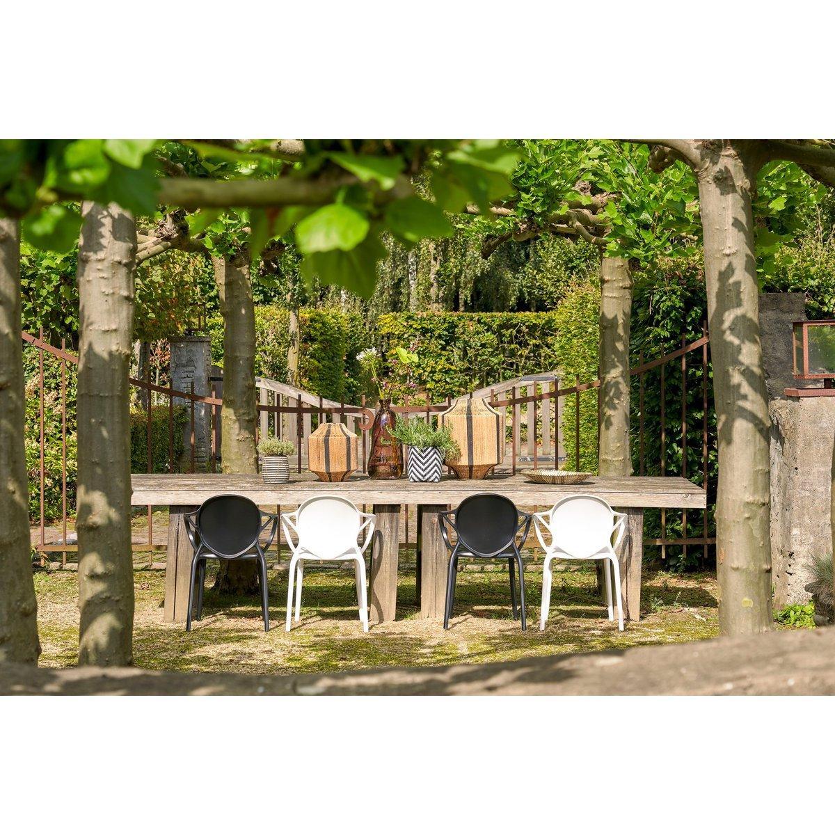 Nebraska Gartenstuhl – L56 x B56,5 x H80 cm – Polypropylen – Weiß - HomeDesign Knaus