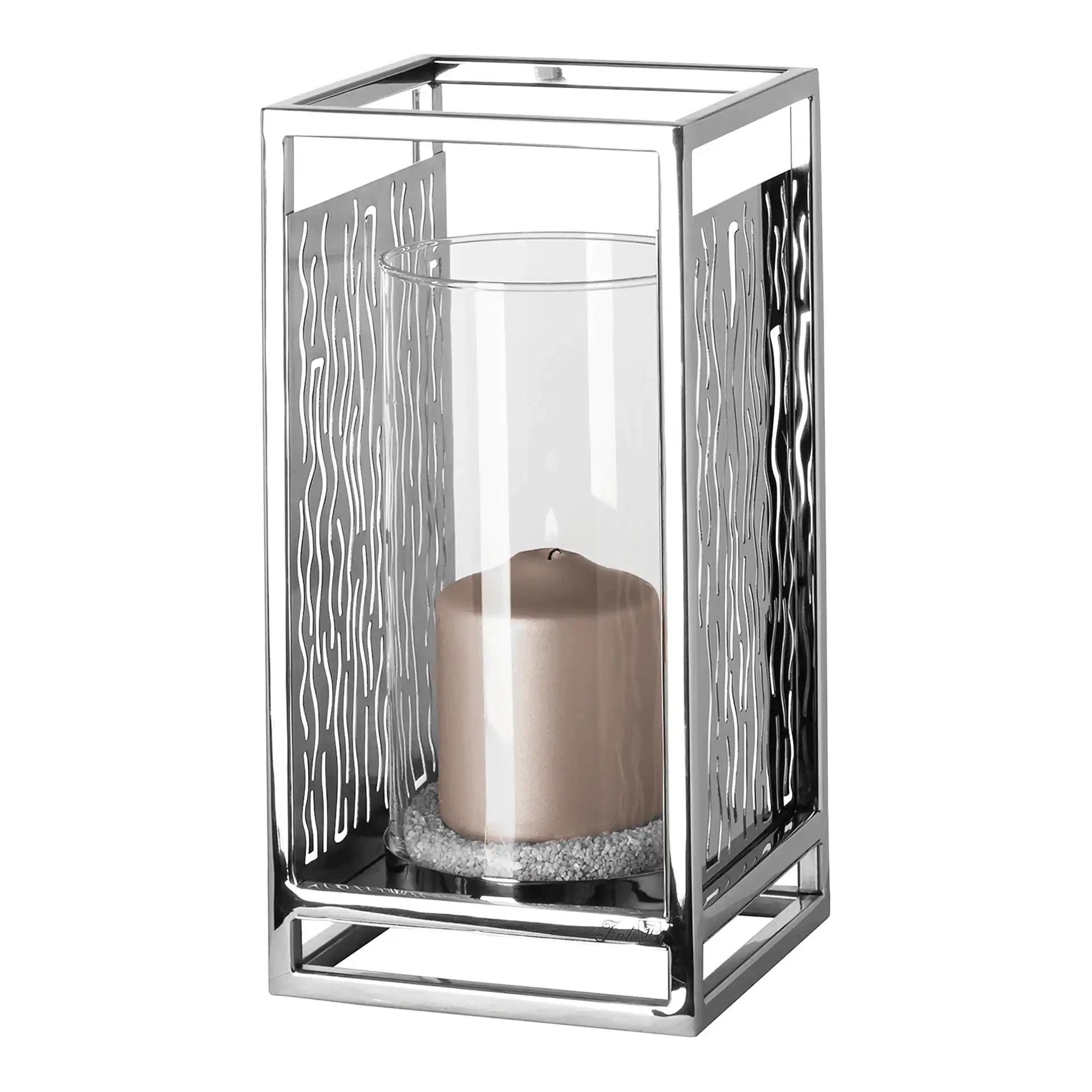 Nocosa Kerzenhalter Windlicht mit Glas Unikat Chrom Handarbeit - HomeDesign Knaus