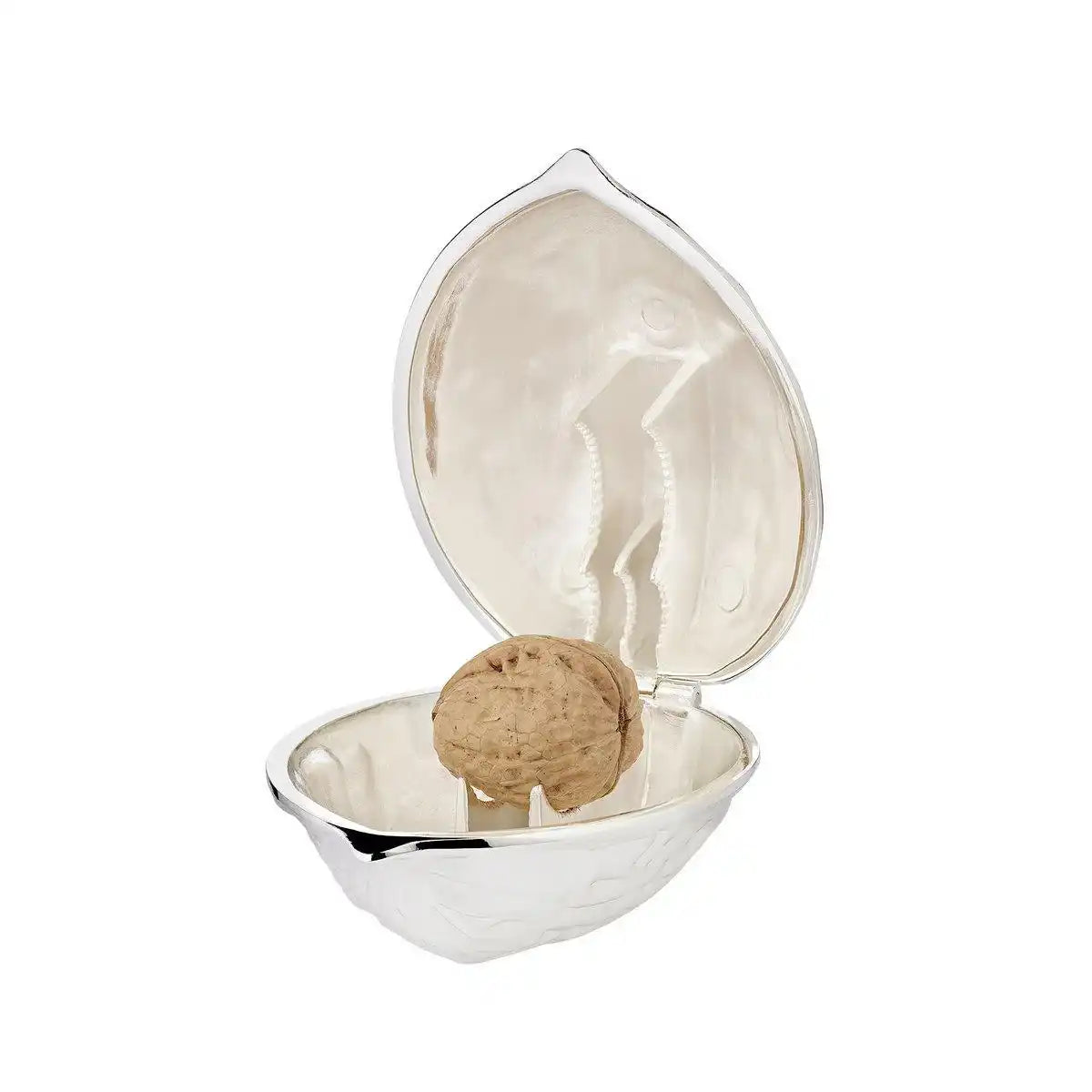 Nussknacker Walnuss, edel versilbert, anlaufgeschützt, Länge 12 cm - HomeDesign Knaus