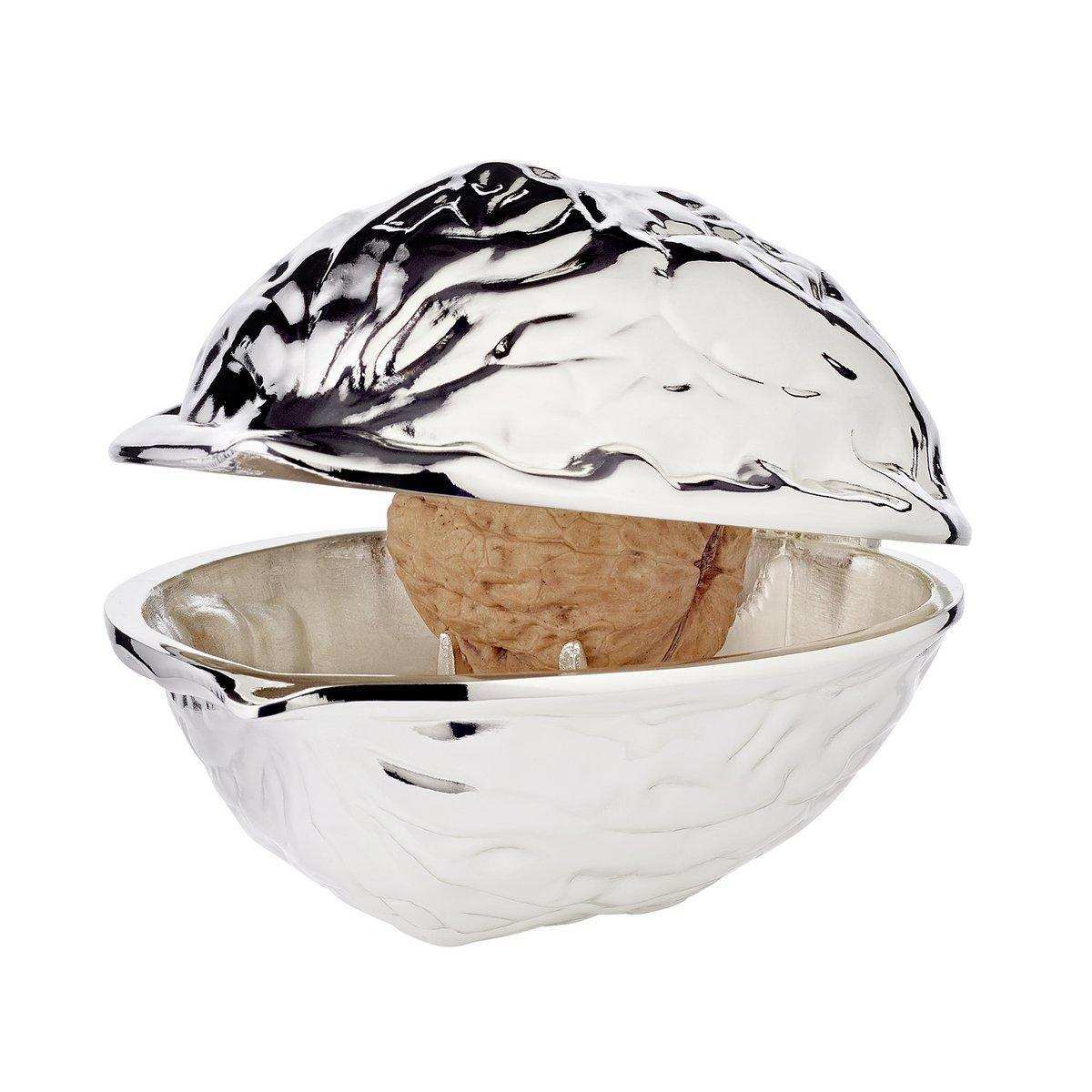 Nussknacker Walnuss, edel versilbert, anlaufgeschützt, Länge 12 cm - HomeDesign Knaus
