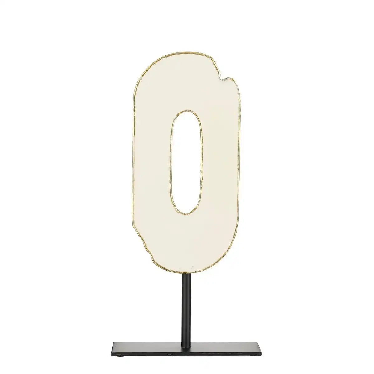 Ornament auf Fuß – L20 x B10 x H40 cm – Metall – Creme - HomeDesign Knaus