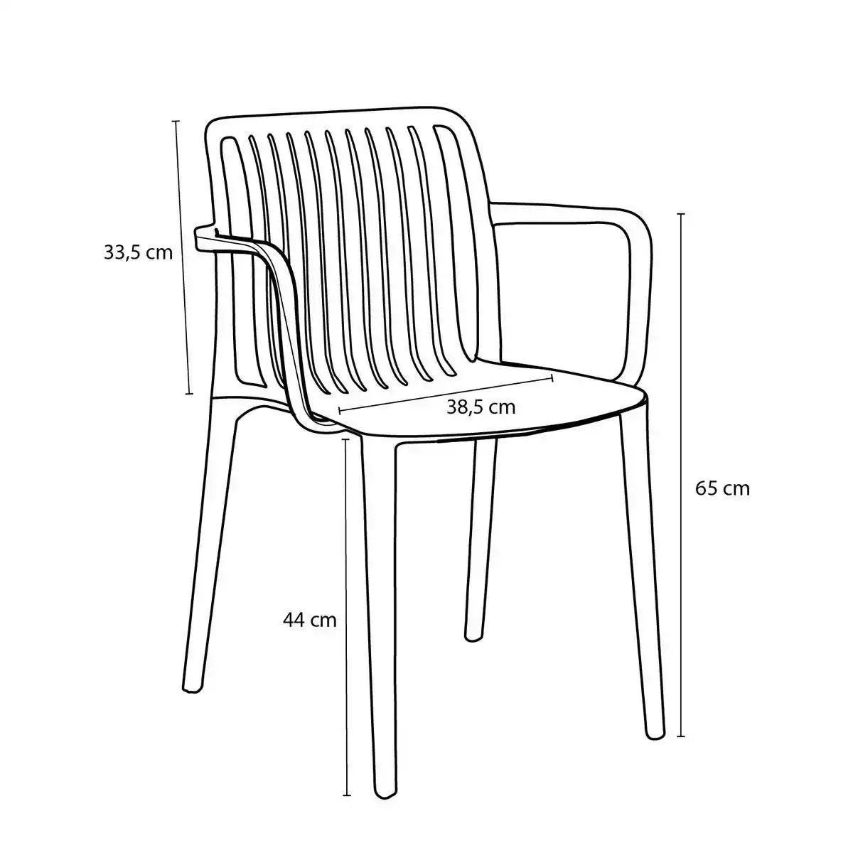 Paloma Gartenstuhl – L53 x B53 x H77,5 cm – Polypropylen – Grau - HomeDesign Knaus