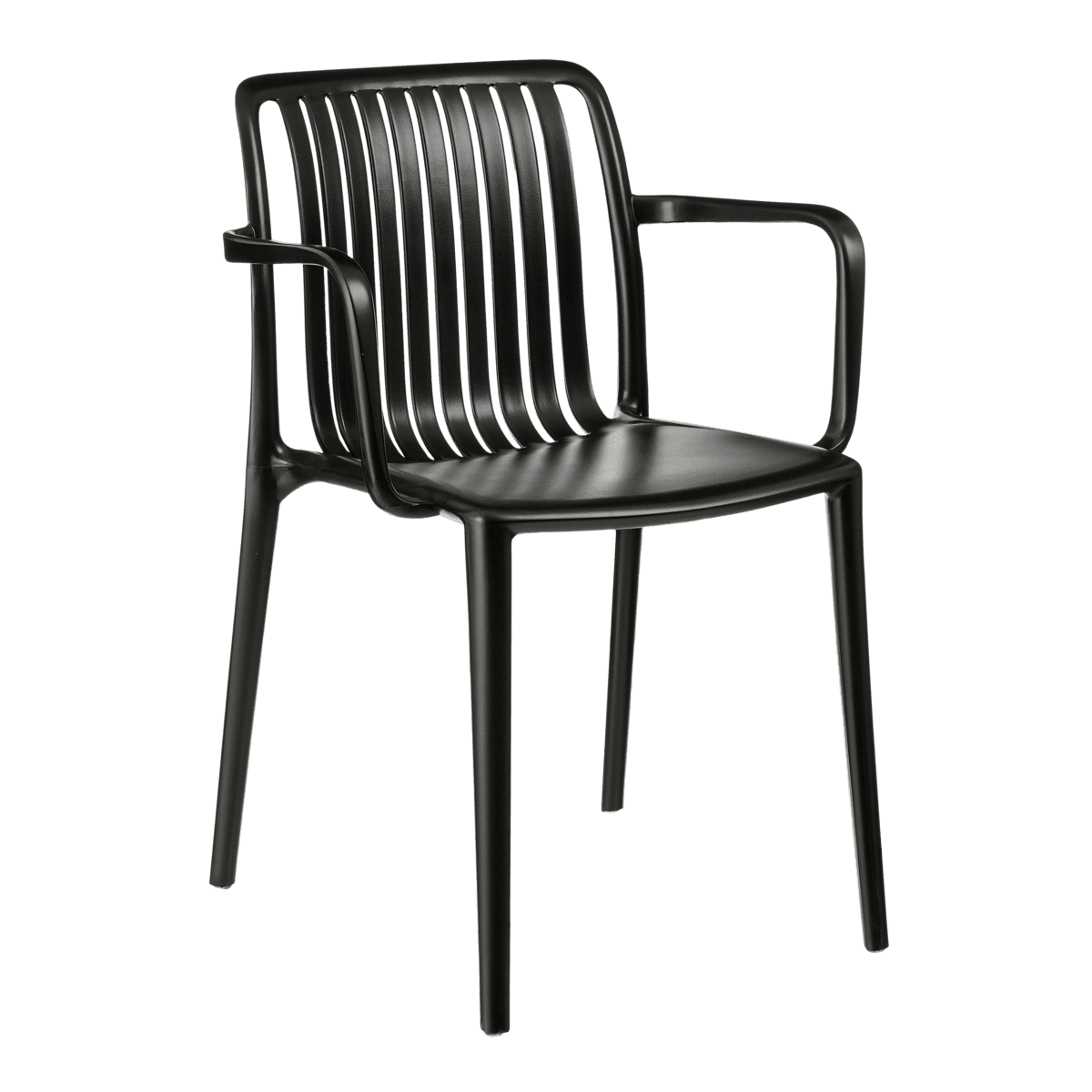 Paloma Gartenstuhl – L53 x B53 x H77,5 cm – Polypropylen – Schwarz - HomeDesign Knaus