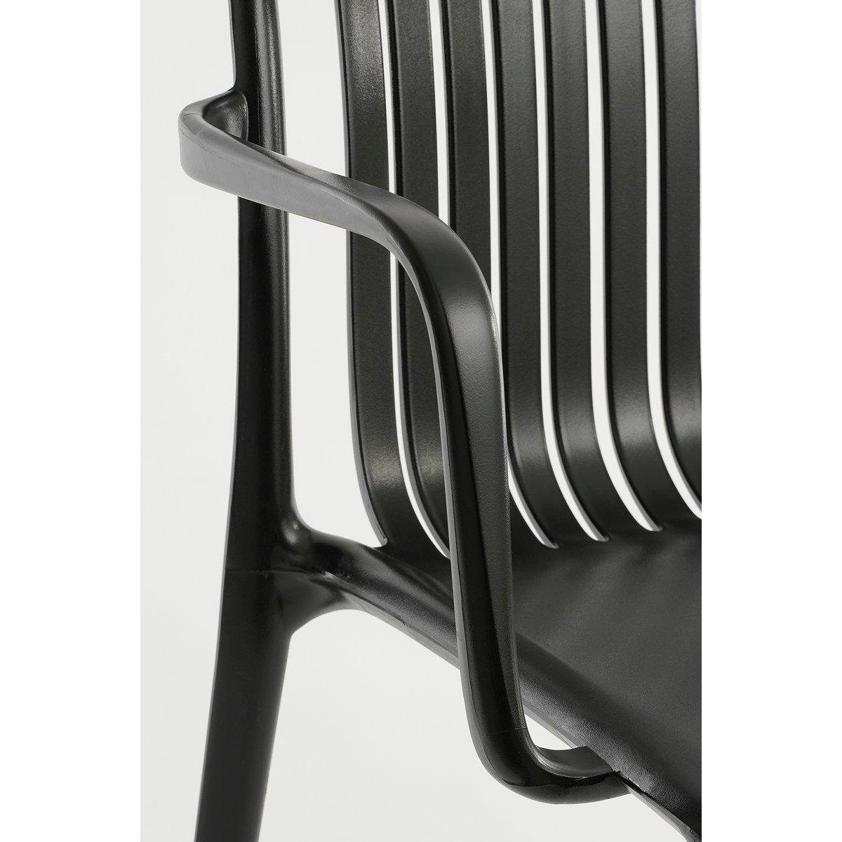 Paloma Gartenstuhl – L53 x B53 x H77,5 cm – Polypropylen – Schwarz - HomeDesign Knaus
