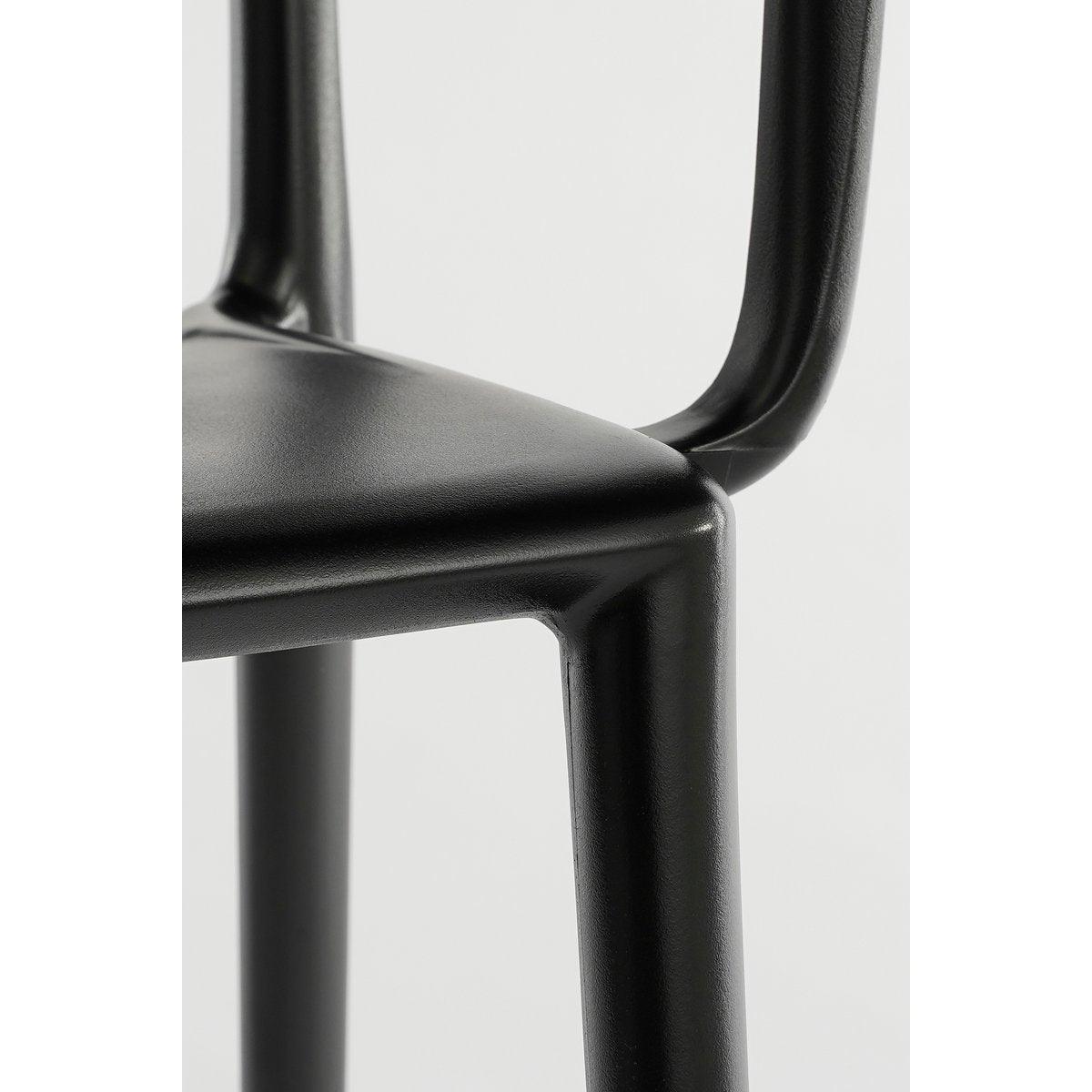 Paloma Gartenstuhl – L53 x B53 x H77,5 cm – Polypropylen – Schwarz - HomeDesign Knaus