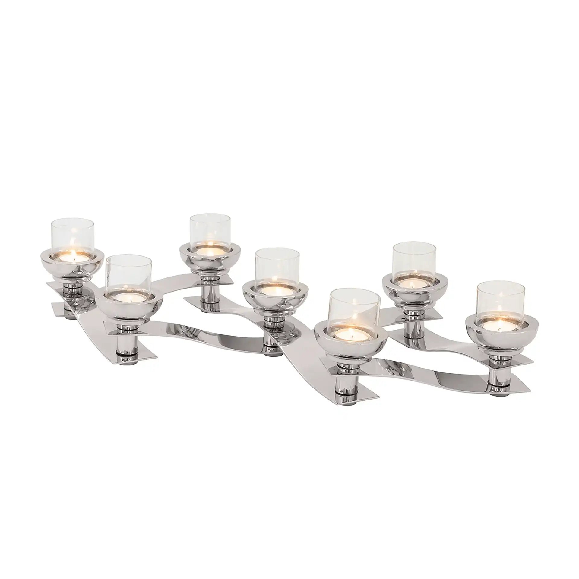 Pareo Adventskranz Unikat Handarbeit Chrom Unikat 360grad 7 flammig - HomeDesign Knaus