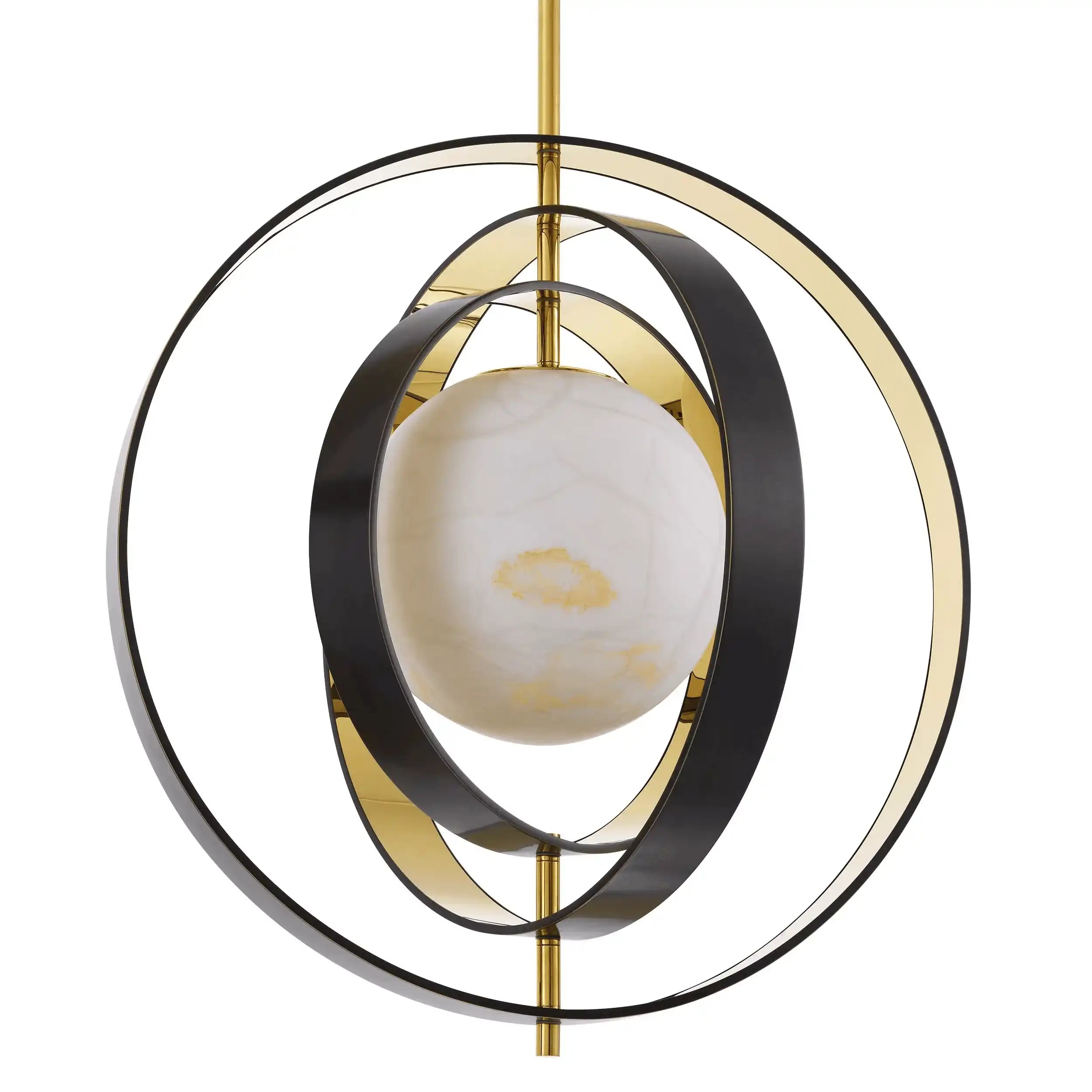 Pearl Hängeleuchte Bronze-Highlight-Finish Goldfinish Alabaster Material Unikat - HomeDesign Knaus