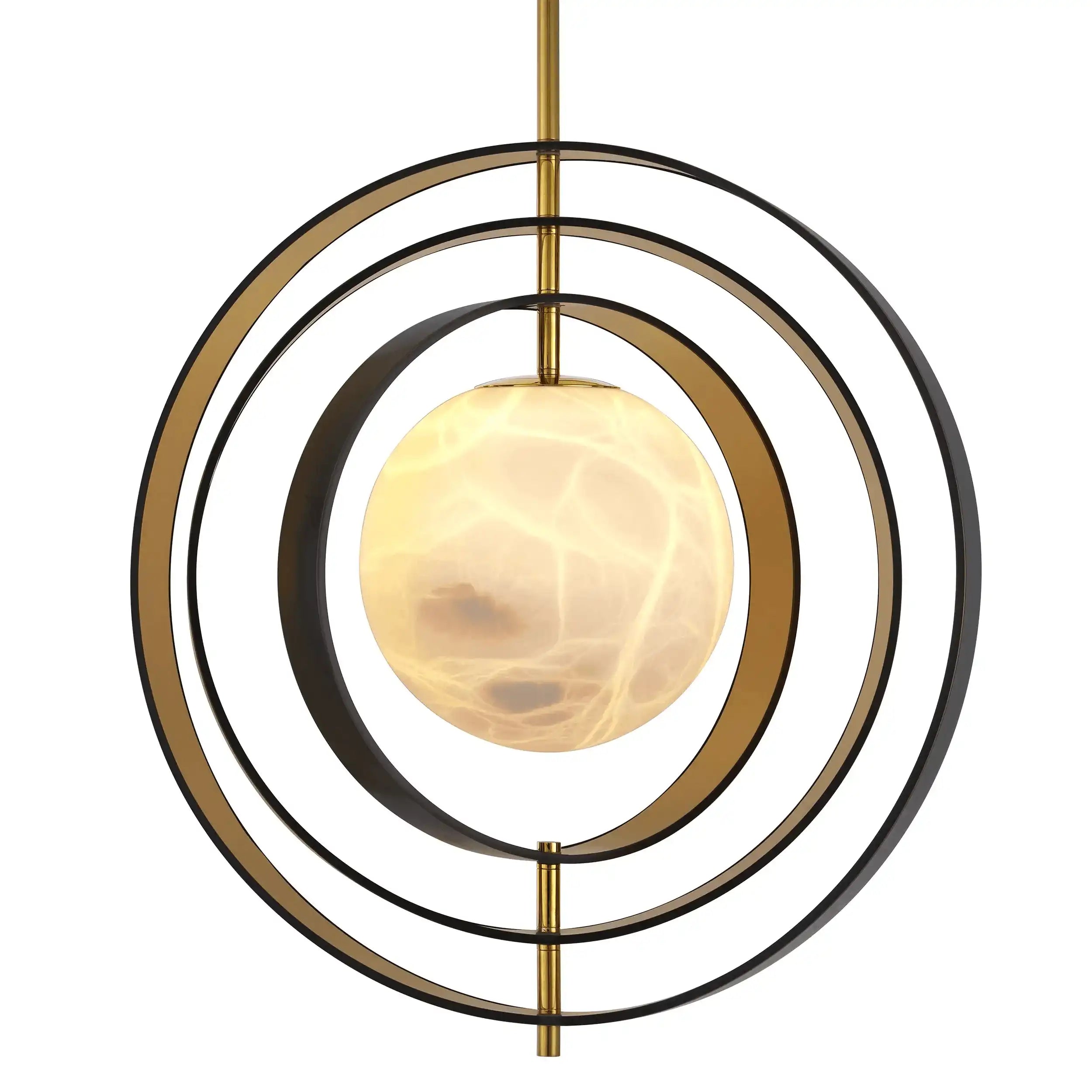 Pearl Hängeleuchte Bronze-Highlight-Finish Goldfinish Alabaster Material Unikat - HomeDesign Knaus