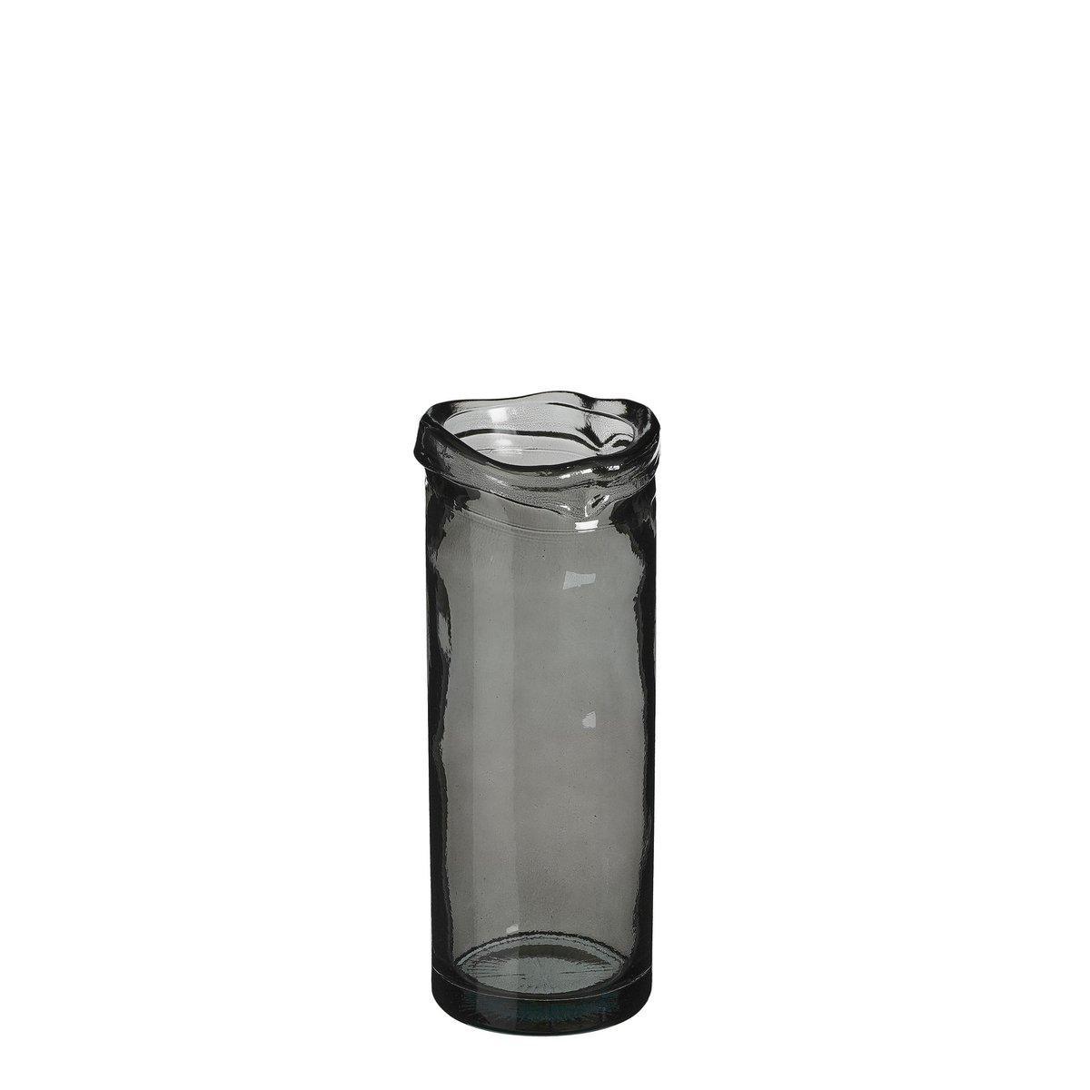 Pepe Vase - H28 x Ø12 cm - Recyceltes Glas - Grau - HomeDesign Knaus