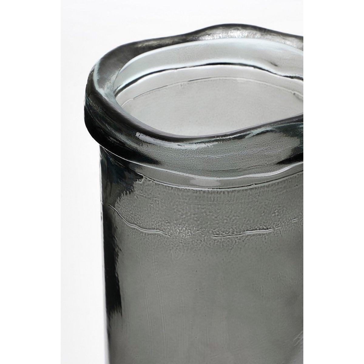 Pepe Vase - H28 x Ø12 cm - Recyceltes Glas - Grau - HomeDesign Knaus