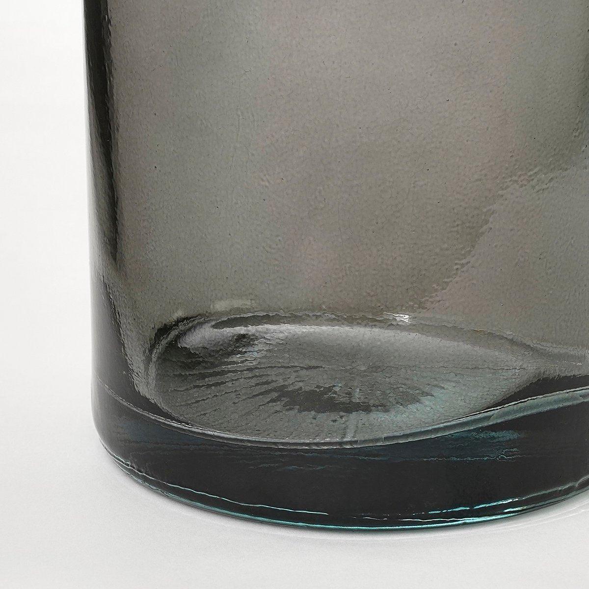 Pepe Vase - H28 x Ø12 cm - Recyceltes Glas - Grau - HomeDesign Knaus