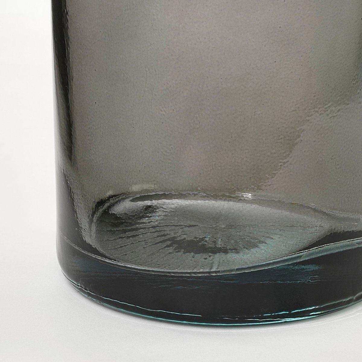 Pepe Vase - H28 x Ø12 cm - Recyceltes Glas - Grau - HomeDesign Knaus