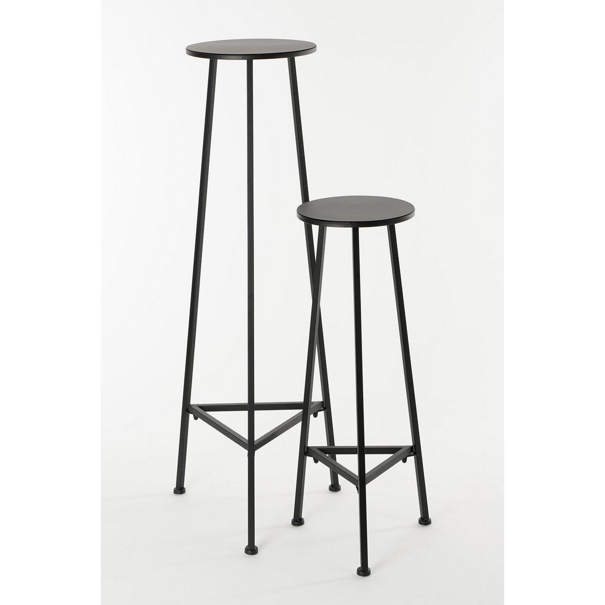 Pflanzentisch – H120 x Ø35 cm – Metall – Schwarz - HomeDesign Knaus