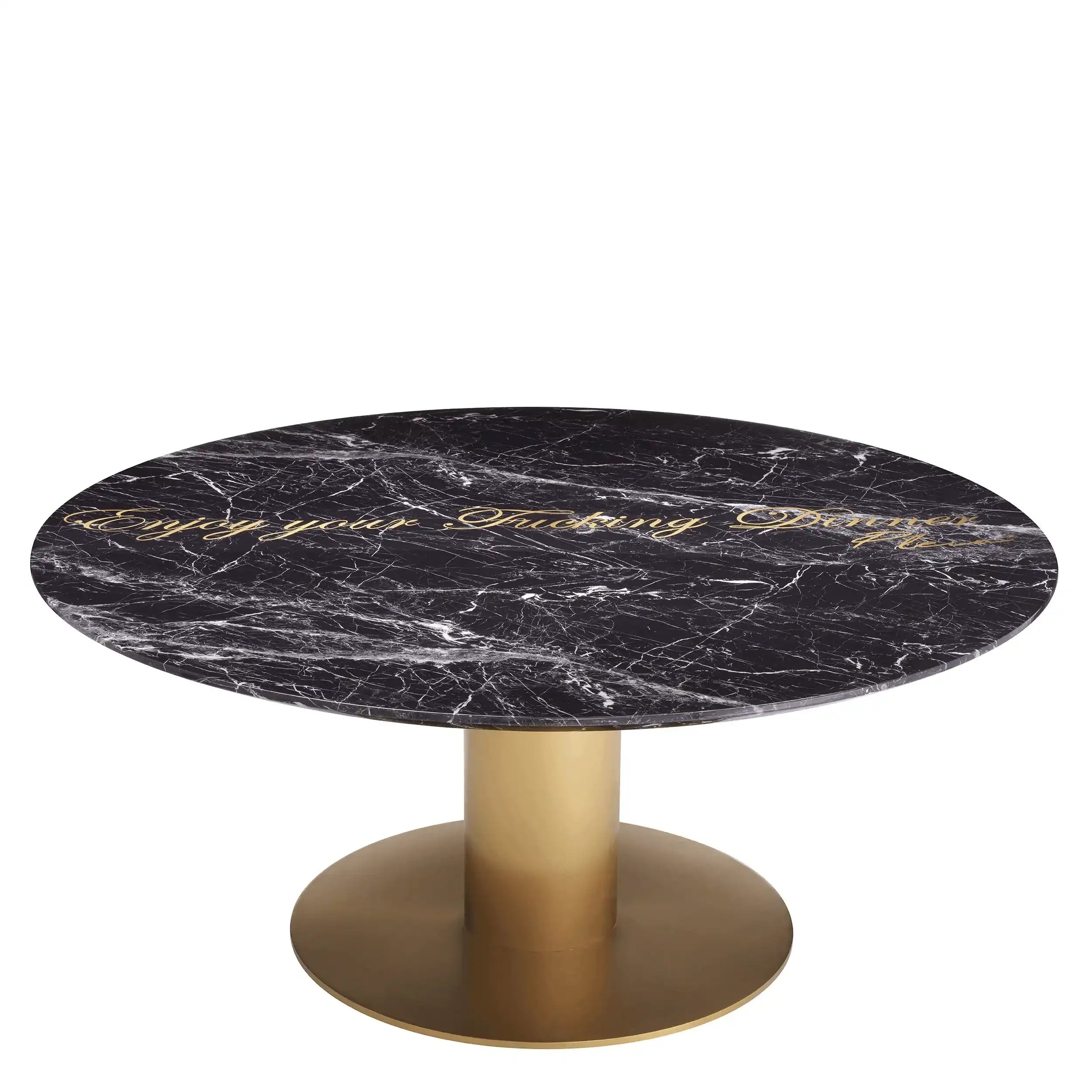 Philipp Plein GENIESSEN runder Esstisch Messing-Finish Marmor Limitiert - HomeDesign Knaus