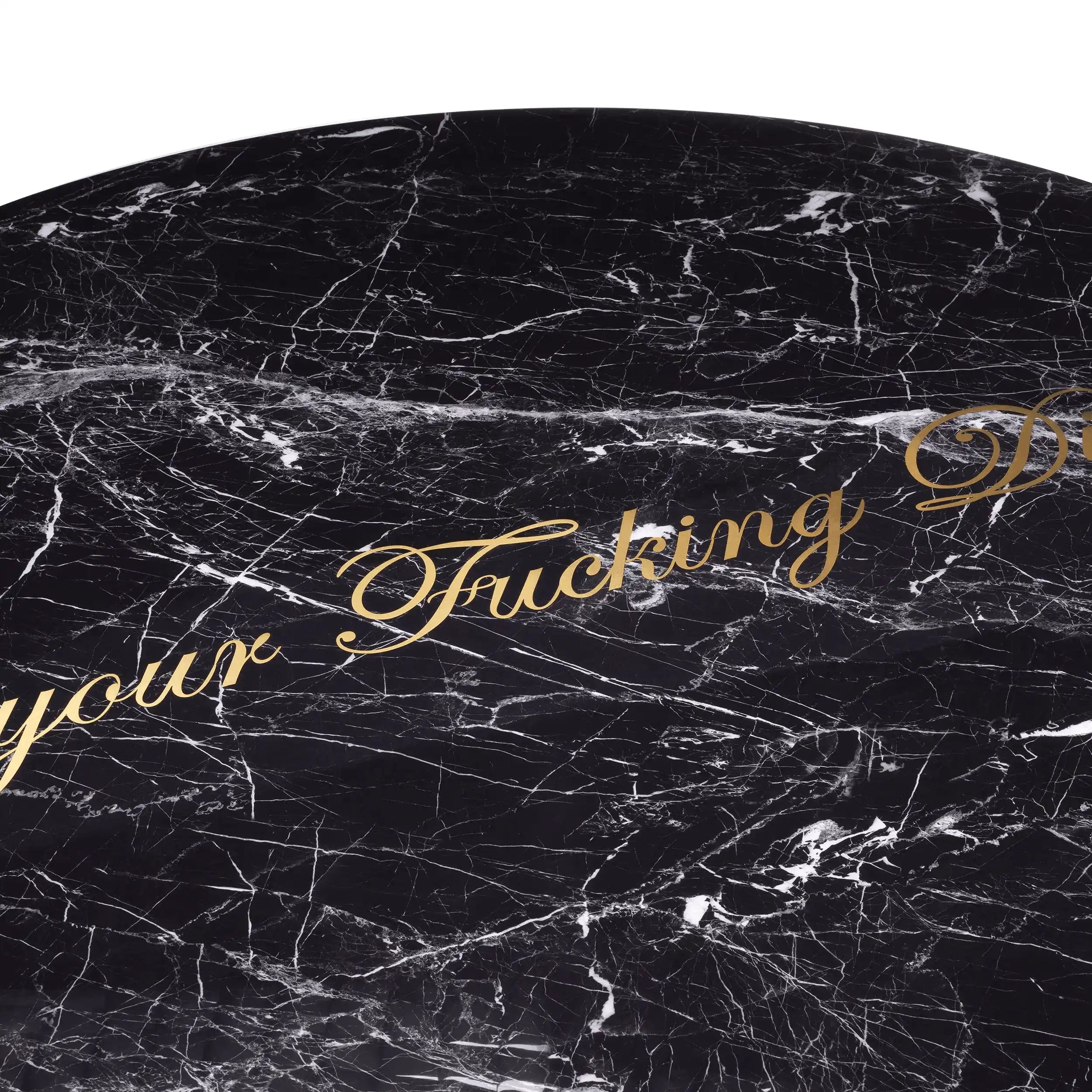 Philipp Plein GENIESSEN runder Esstisch Messing-Finish Marmor Limitiert - HomeDesign Knaus