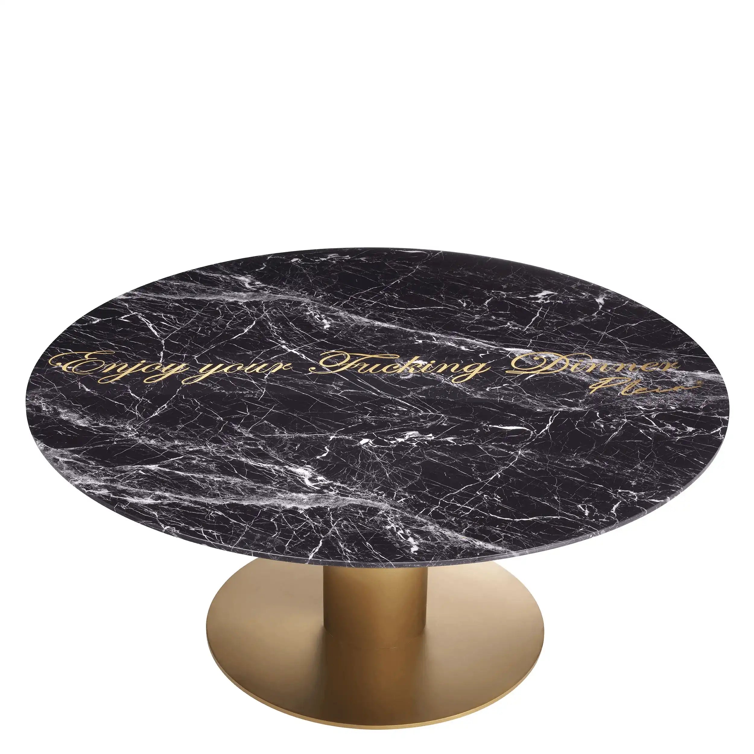 Philipp Plein GENIESSEN runder Esstisch Messing-Finish Marmor Limitiert - HomeDesign Knaus