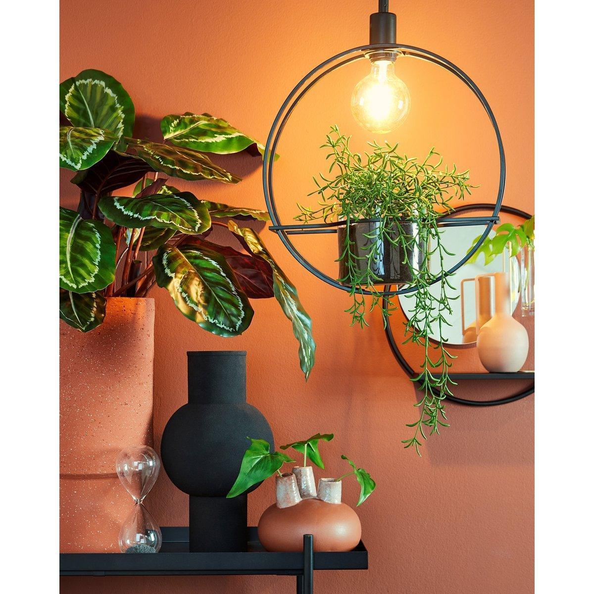 Phoenix Wandspiegel – B11 x Ø39 cm – Metall – Schwarz - HomeDesign Knaus
