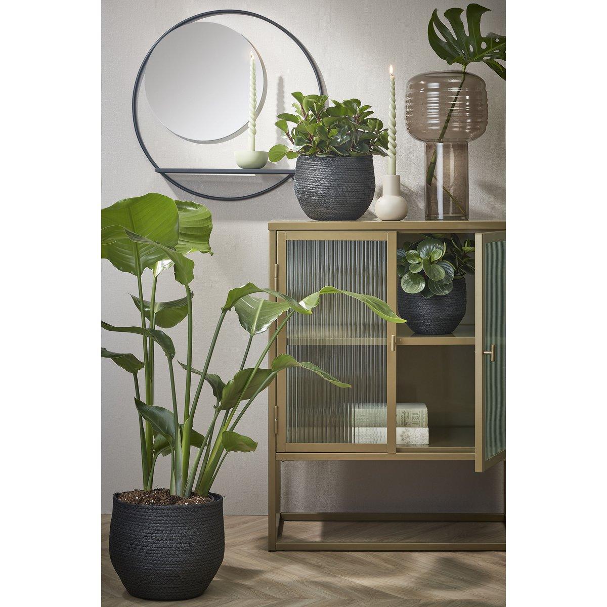 Phoenix Wandspiegel – B11 x Ø39 cm – Metall – Schwarz - HomeDesign Knaus