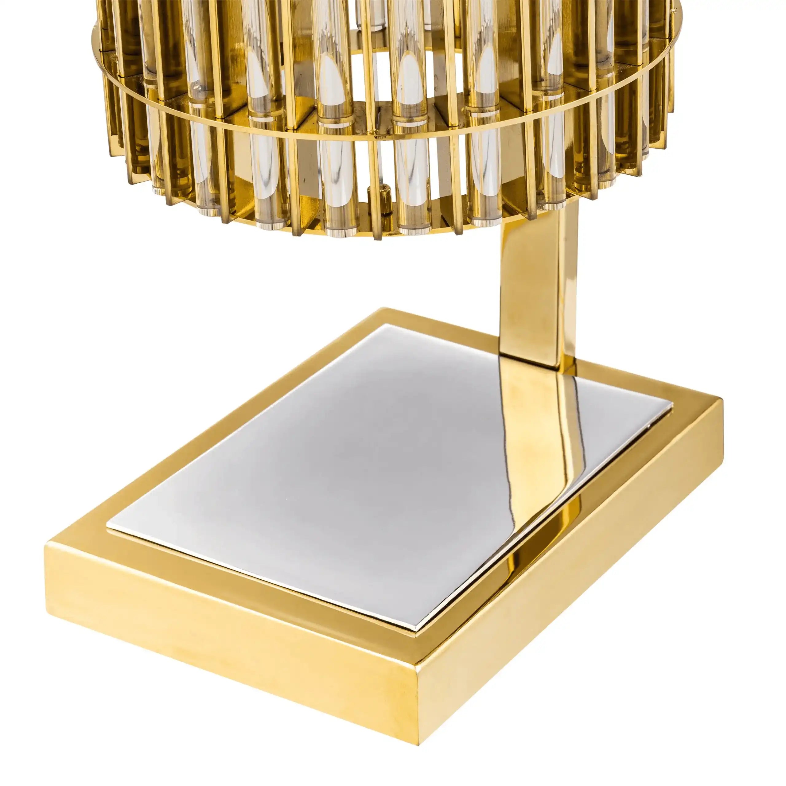 Pimlco Tischleuchte Goldfinish Nickel-Finish Champagnerglas Unikat - HomeDesign Knaus