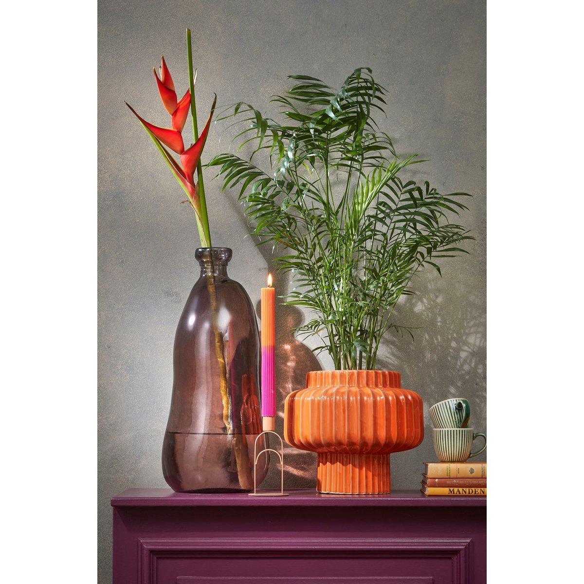 Pinto Vase - H51 x Ø22 cm - Recyceltes Glas - Dunkelbraun - HomeDesign Knaus