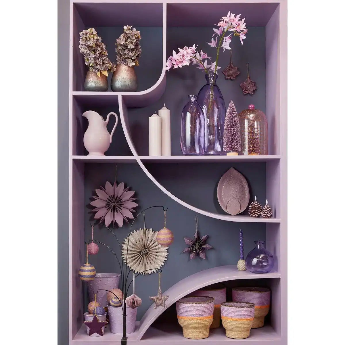 Pinto Vase - H51 x Ø22 cm - Recyceltes Glas - Lila - HomeDesign Knaus