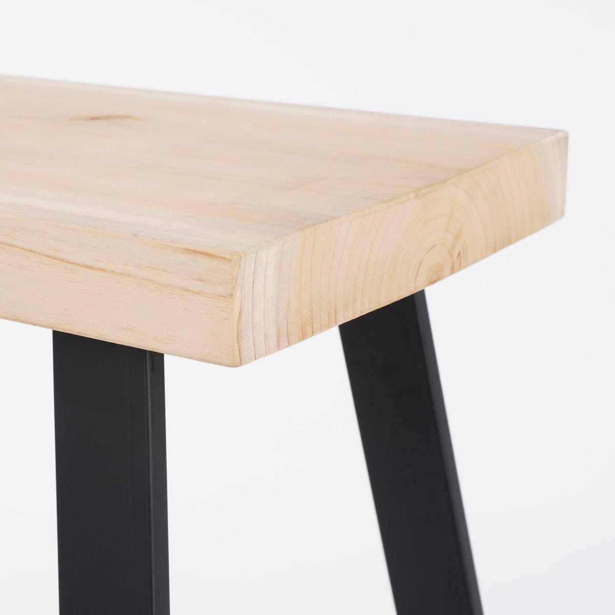 Plano Hocker – L46 x B32 x H46 cm – Fichtenholz – Hellbraun - HomeDesign Knaus