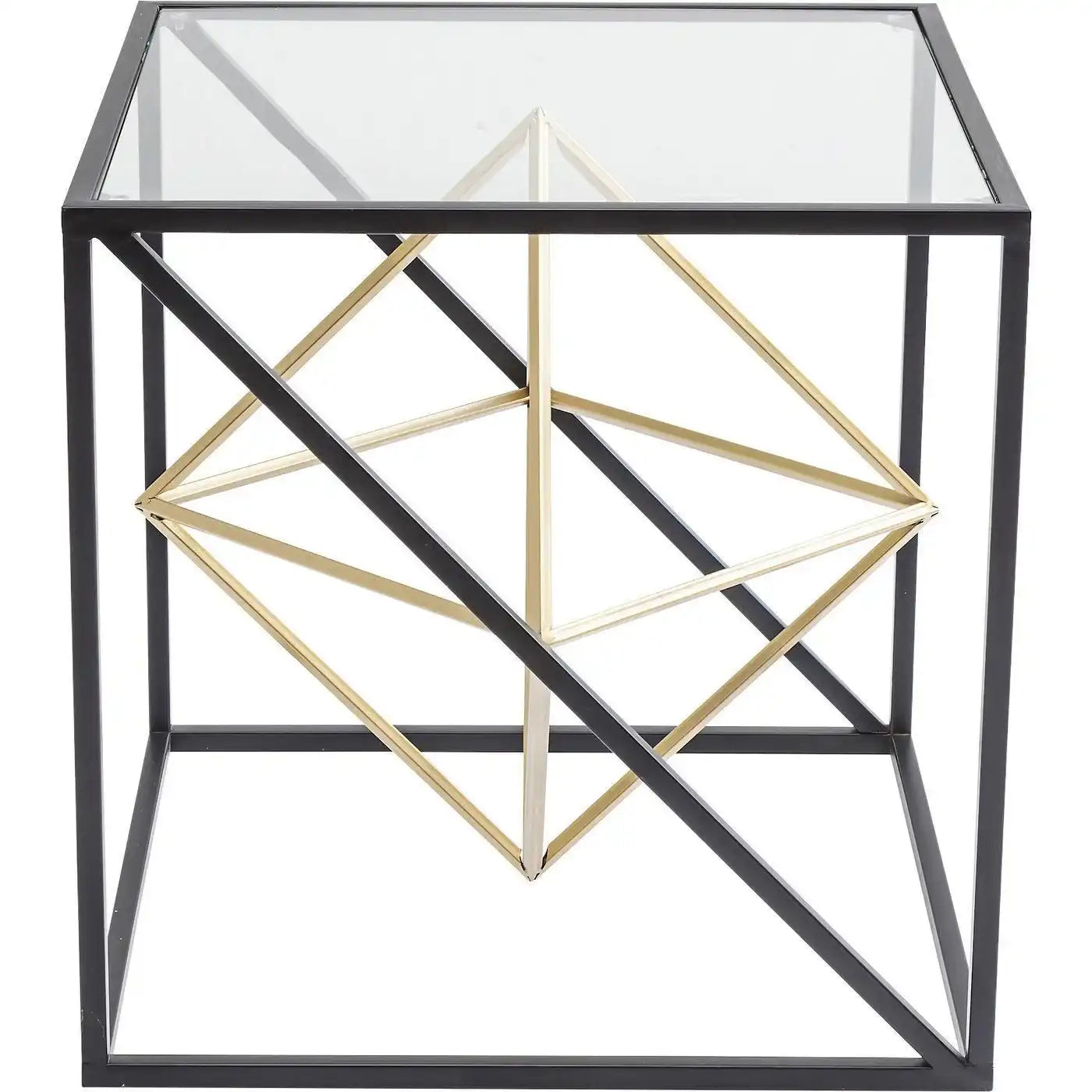 Prisma Beistelltisch Quadratischer Würfelform Glastisch Sicherheitsglas 45 cm - HomeDesign Knaus