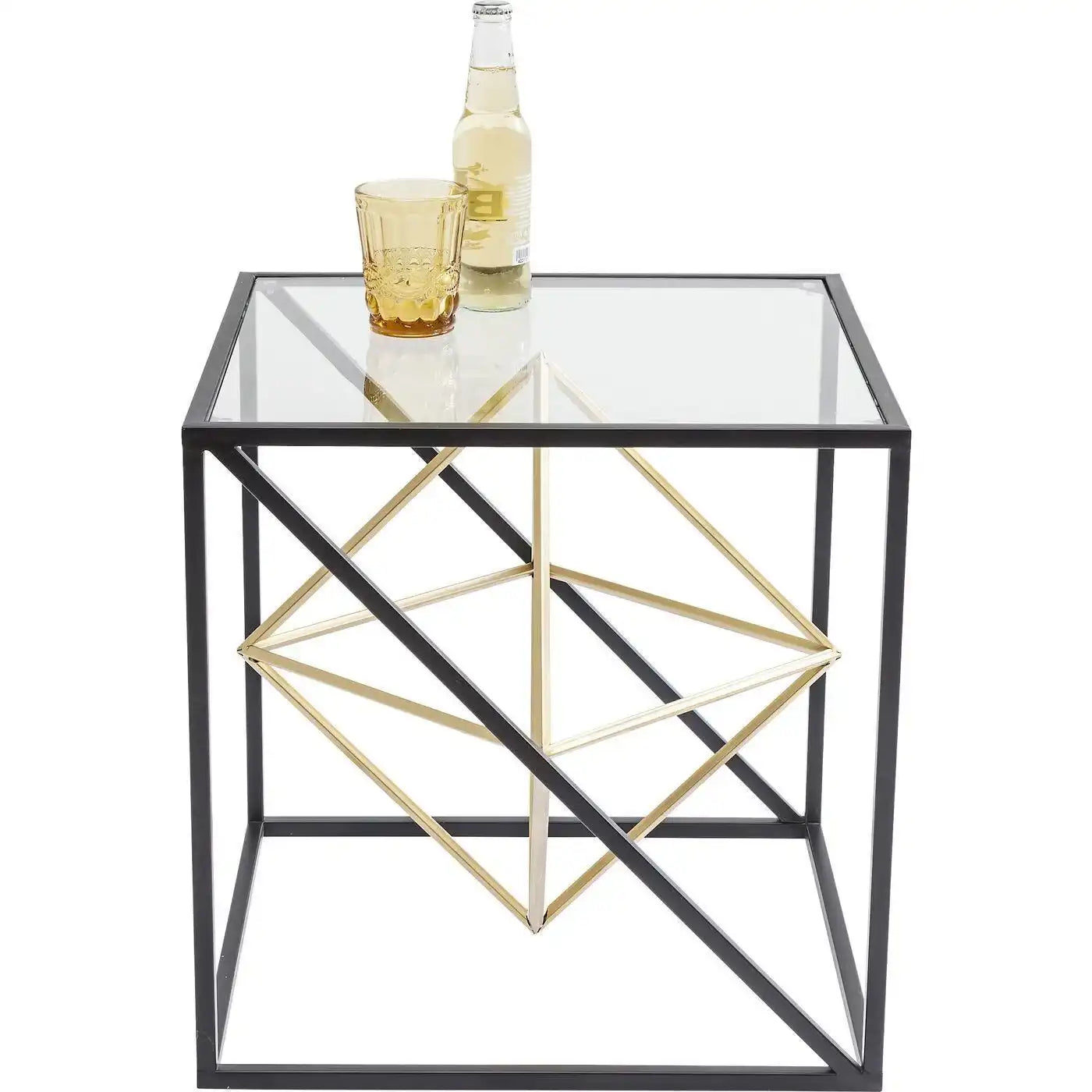 Prisma Beistelltisch Quadratischer Würfelform Glastisch Sicherheitsglas 45 cm - HomeDesign Knaus