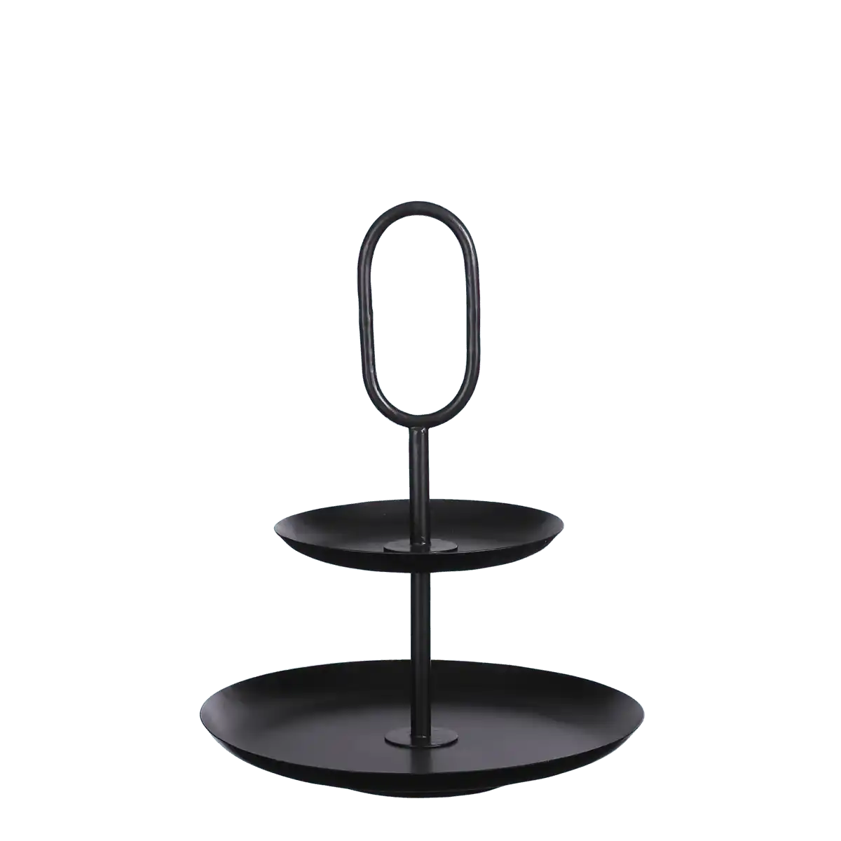 Rama Etagere 2-stöckig – H36 x Ø28 cm – Metall – Schwarz - HomeDesign Knaus