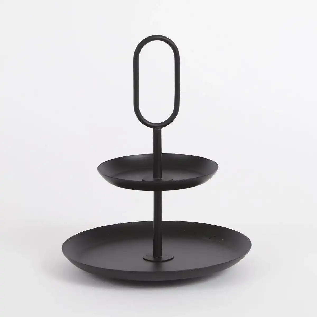 Rama Etagere 2-stöckig – H36 x Ø28 cm – Metall – Schwarz - HomeDesign Knaus