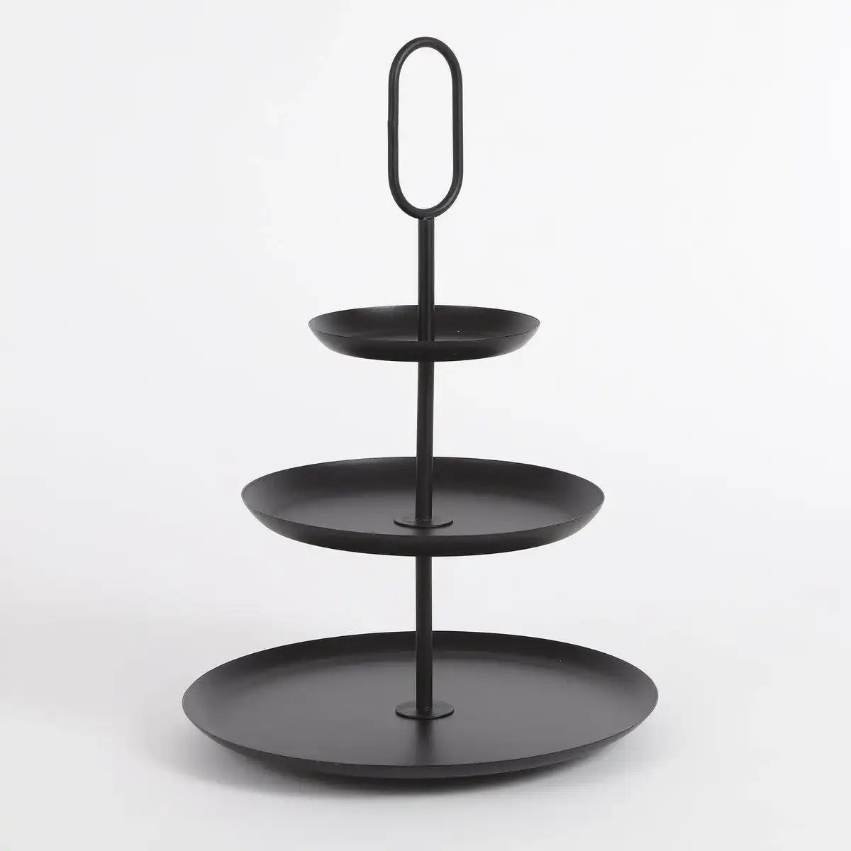 Rama Etagere 3-stöckig – H55 x Ø38 cm – Metall – Schwarz - HomeDesign Knaus