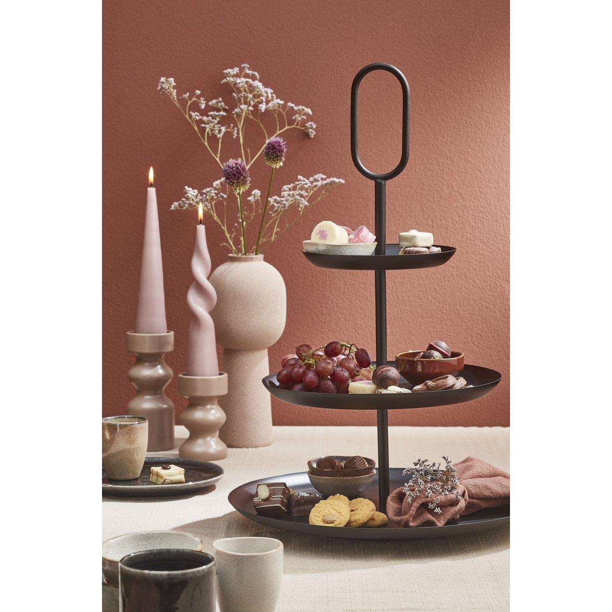 Rama Etagere 3-stöckig – H55 x Ø38 cm – Metall – Schwarz - HomeDesign Knaus