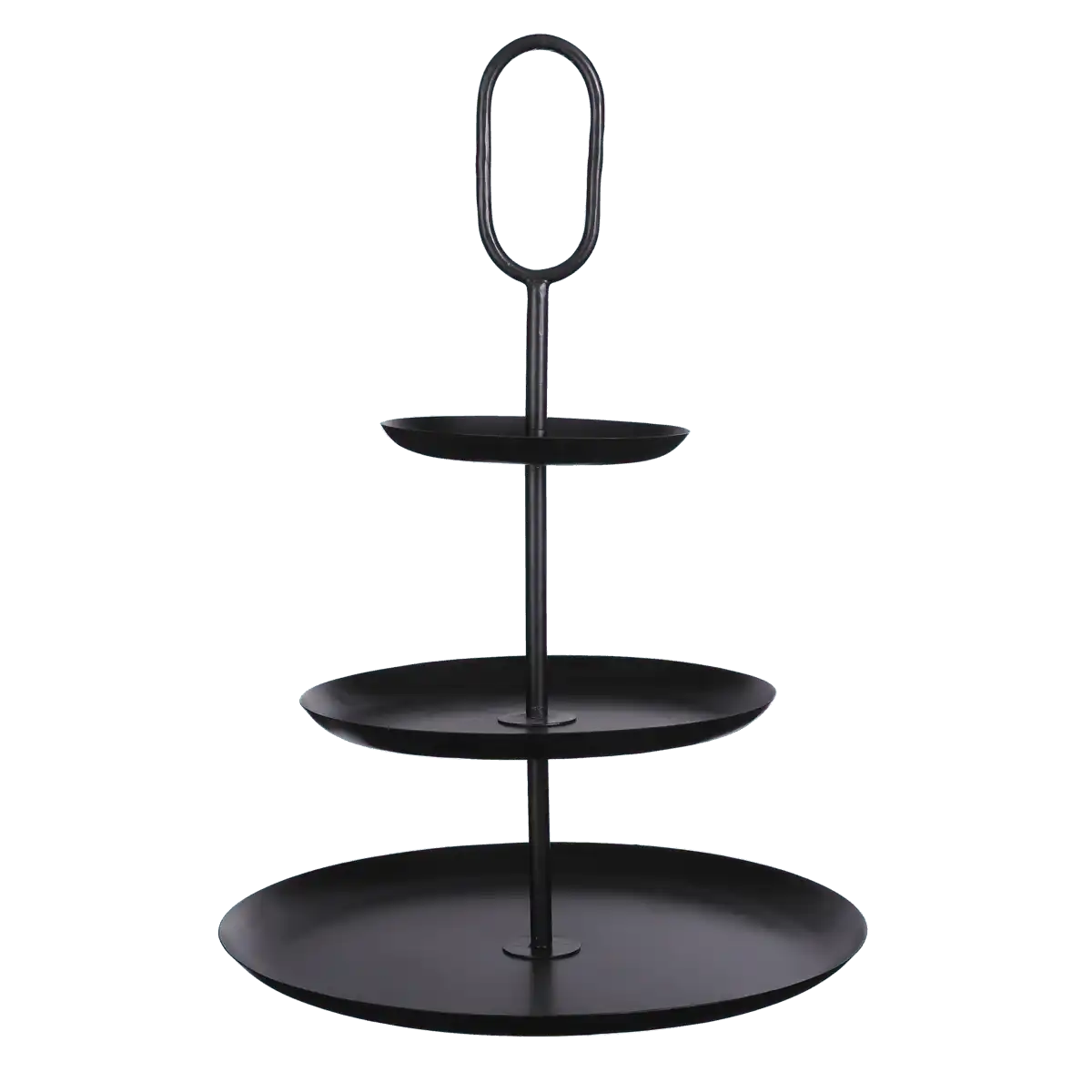Rama Etagere 3-stöckig – H55 x Ø38 cm – Metall – Schwarz - HomeDesign Knaus