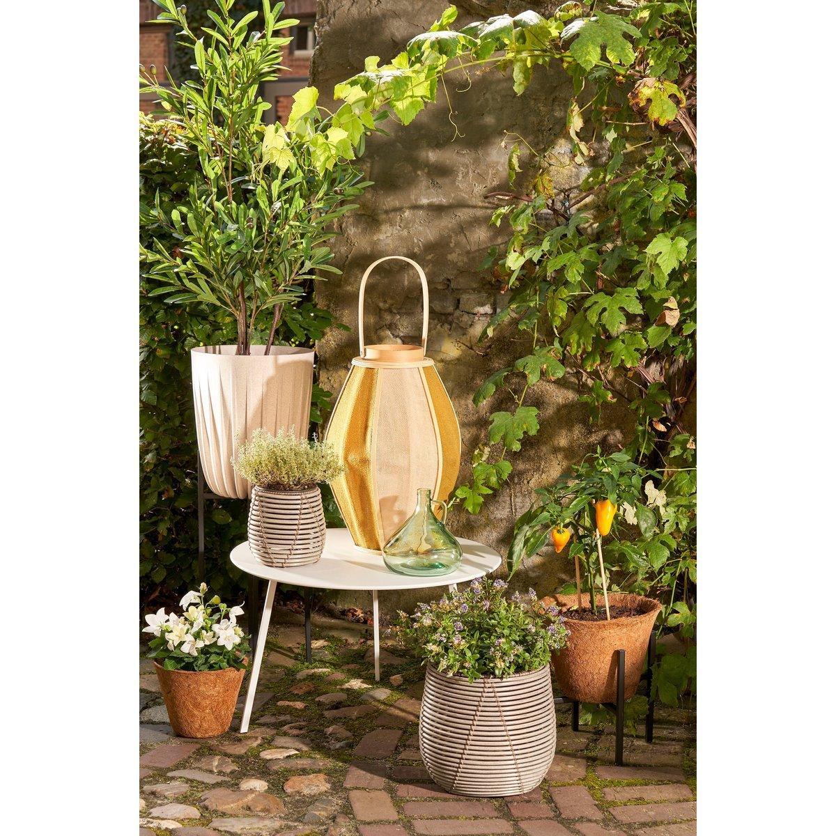 Roger Laterne - H45 x Ø32 cm - Jute - Beige, Braun - HomeDesign Knaus