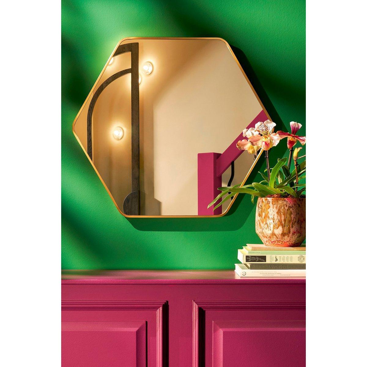 Rossi Wandspiegel – L80 x B71 cm – Metall – Gold - HomeDesign Knaus
