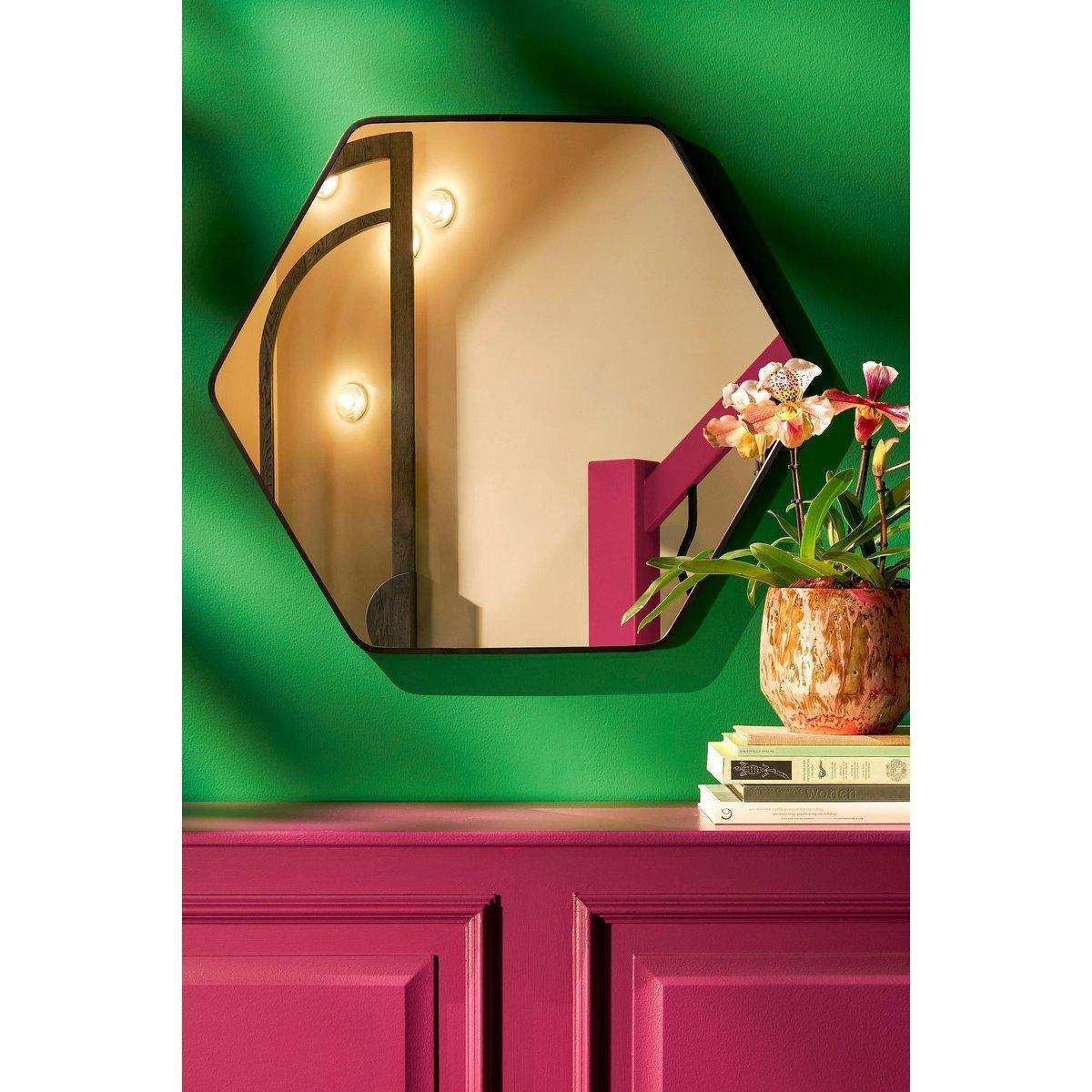 Rossi Wandspiegel – L80 x B71 cm – Metall – Schwarz - HomeDesign Knaus