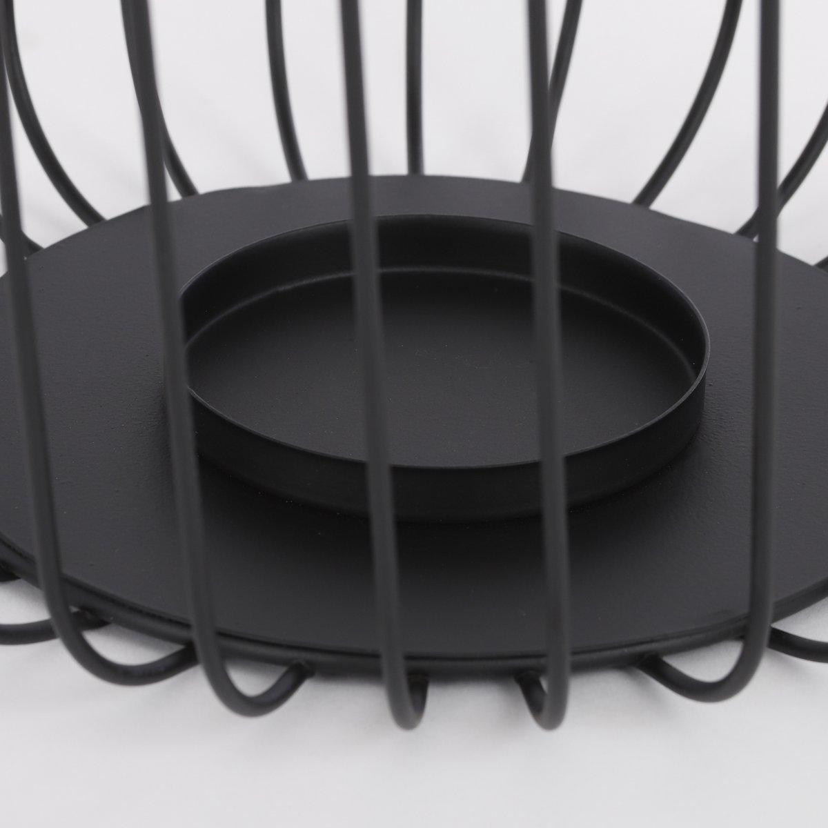 Saga-Laterne – H35,5 x Ø28 cm – Schwarz - HomeDesign Knaus